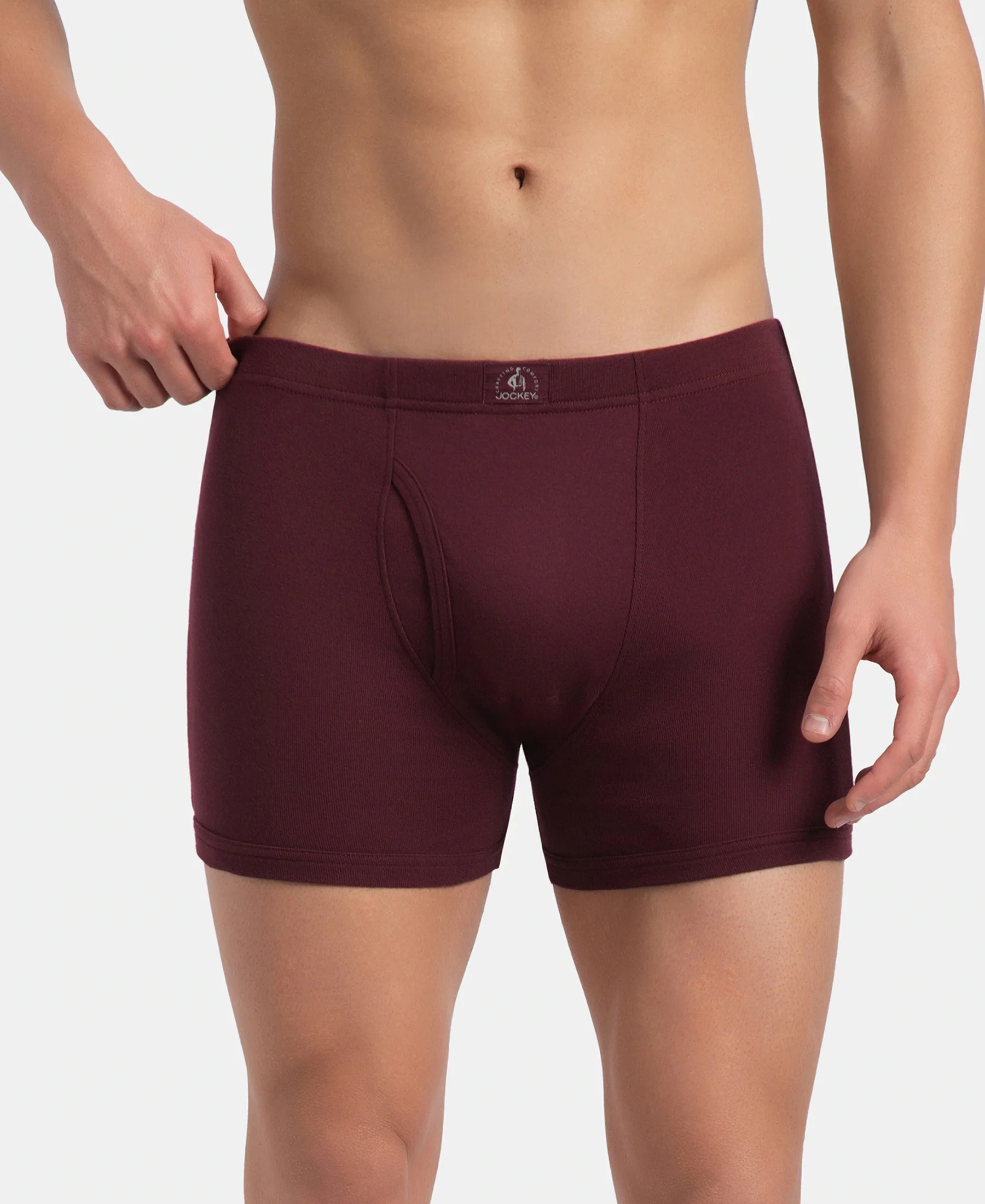 Super Combed Cotton Rib Solid Boxer Brief with Ultrasoft and Durable Waistband - Grey Melange, Port Royale & Dark Denim (Pack of 3) - Image 13