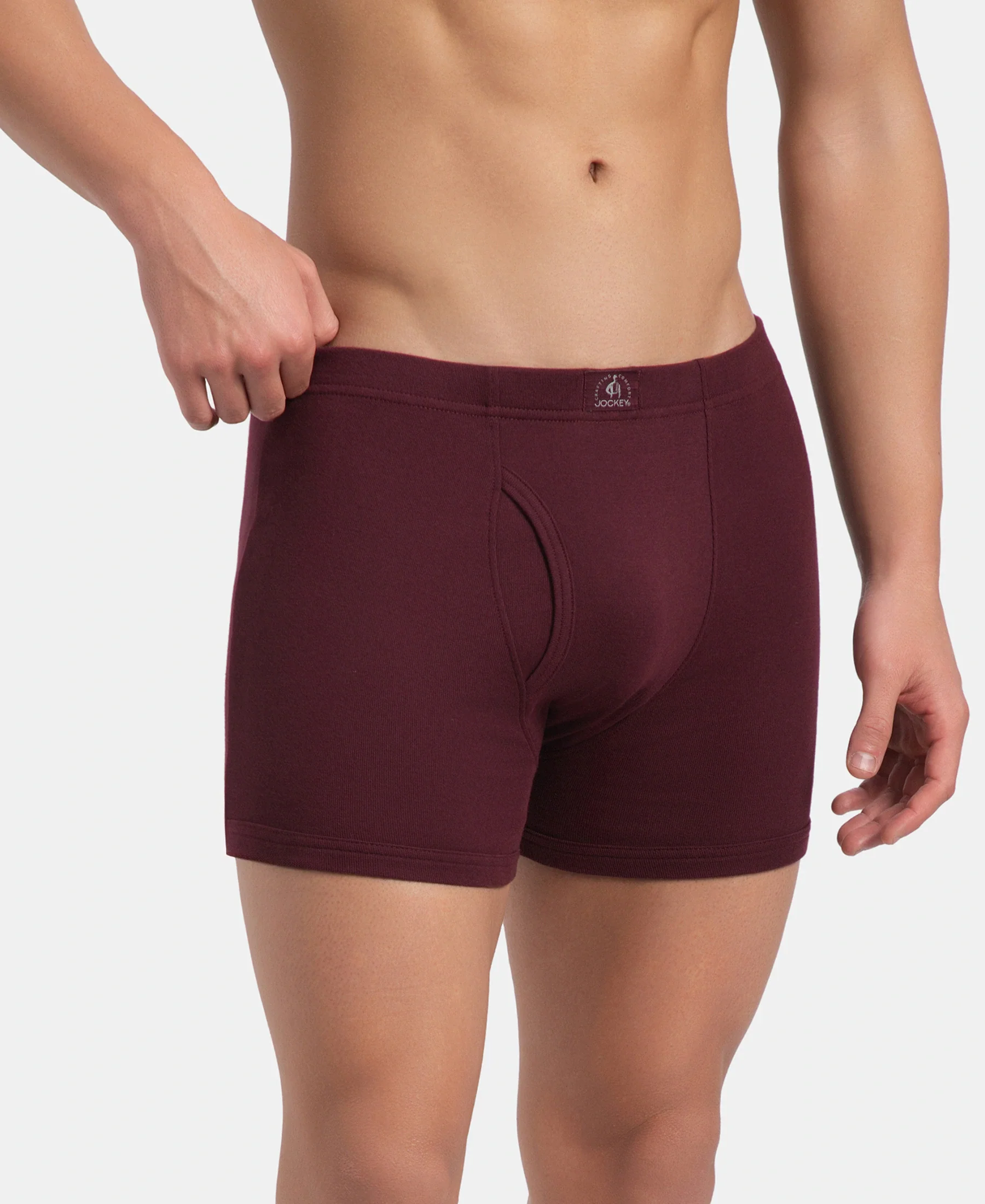 Super Combed Cotton Rib Solid Boxer Brief with Ultrasoft and Durable Waistband - Grey Melange, Port Royale & Dark Denim (Pack of 3) - Image 14