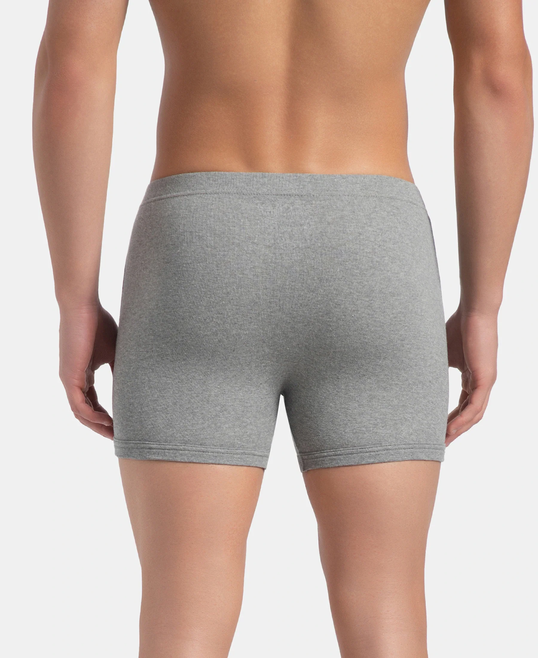 Super Combed Cotton Rib Solid Boxer Brief with Ultrasoft and Durable Waistband - Navy, Stellar & Grey Melange (Pack of 3) - Image 10