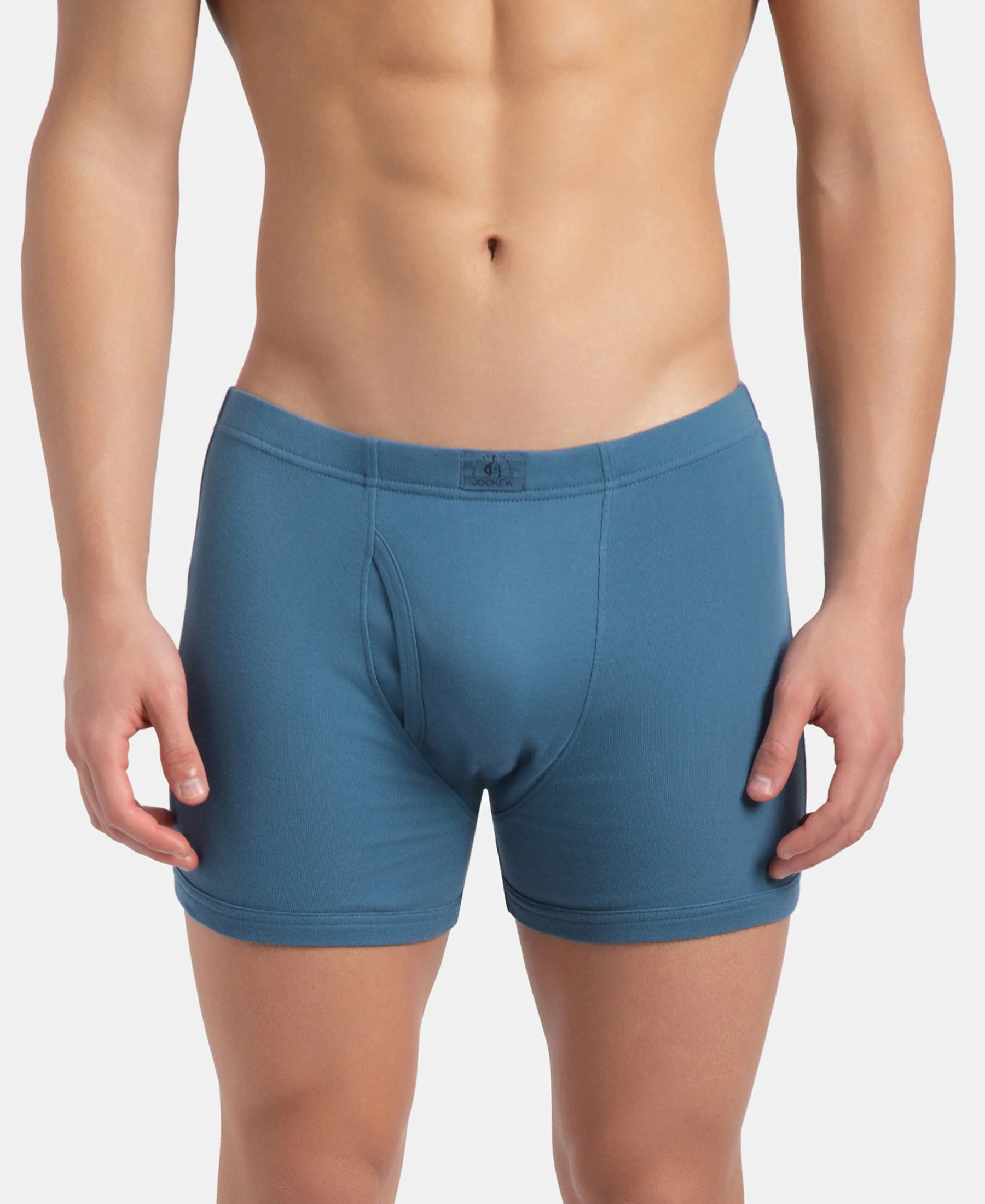 Super Combed Cotton Rib Solid Boxer Brief with Ultrasoft and Durable Waistband - Navy, Stellar & Grey Melange (Pack of 3) - Image 13