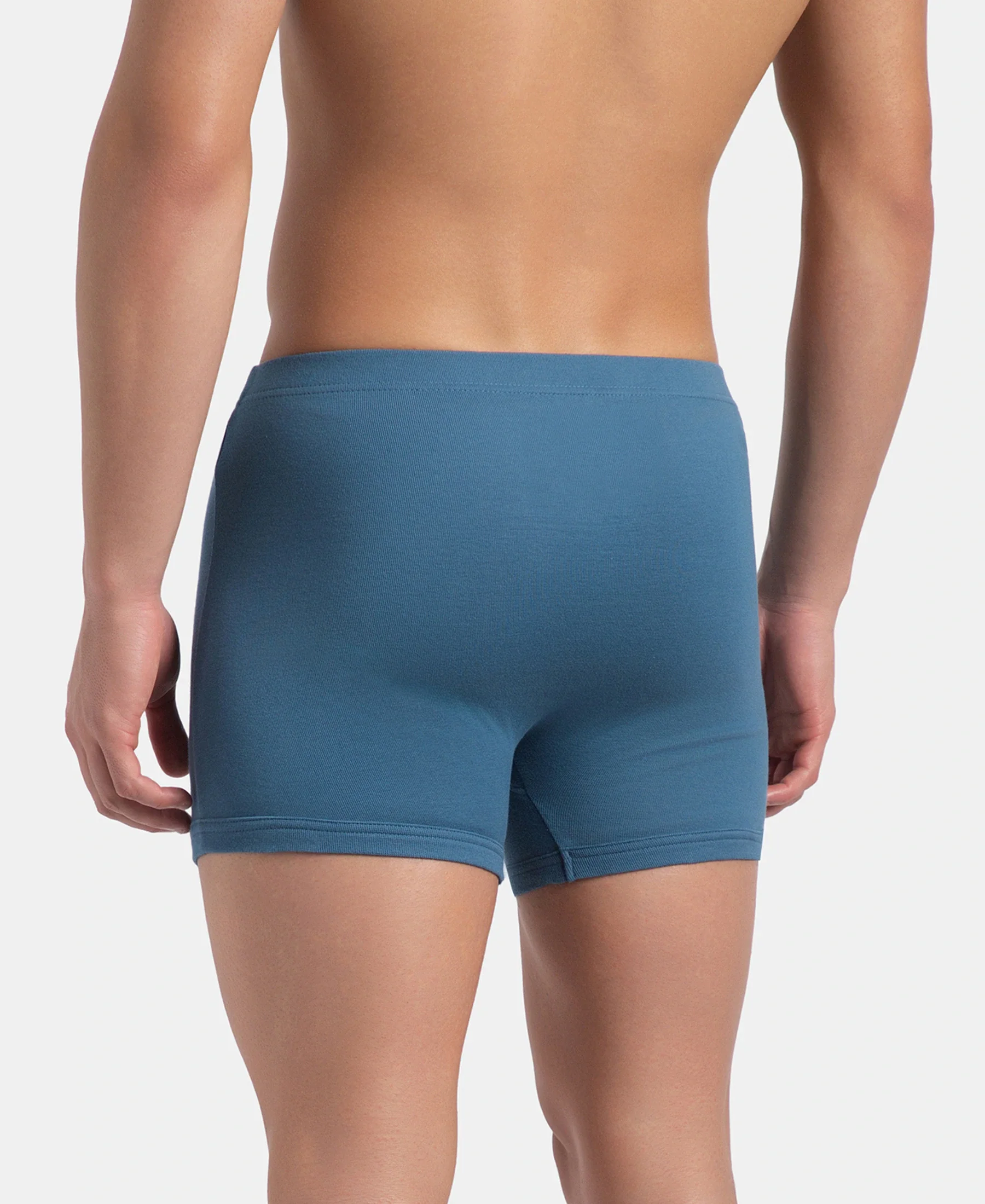 Super Combed Cotton Rib Solid Boxer Brief with Ultrasoft and Durable Waistband - Navy, Stellar & Grey Melange (Pack of 3) - Image 15