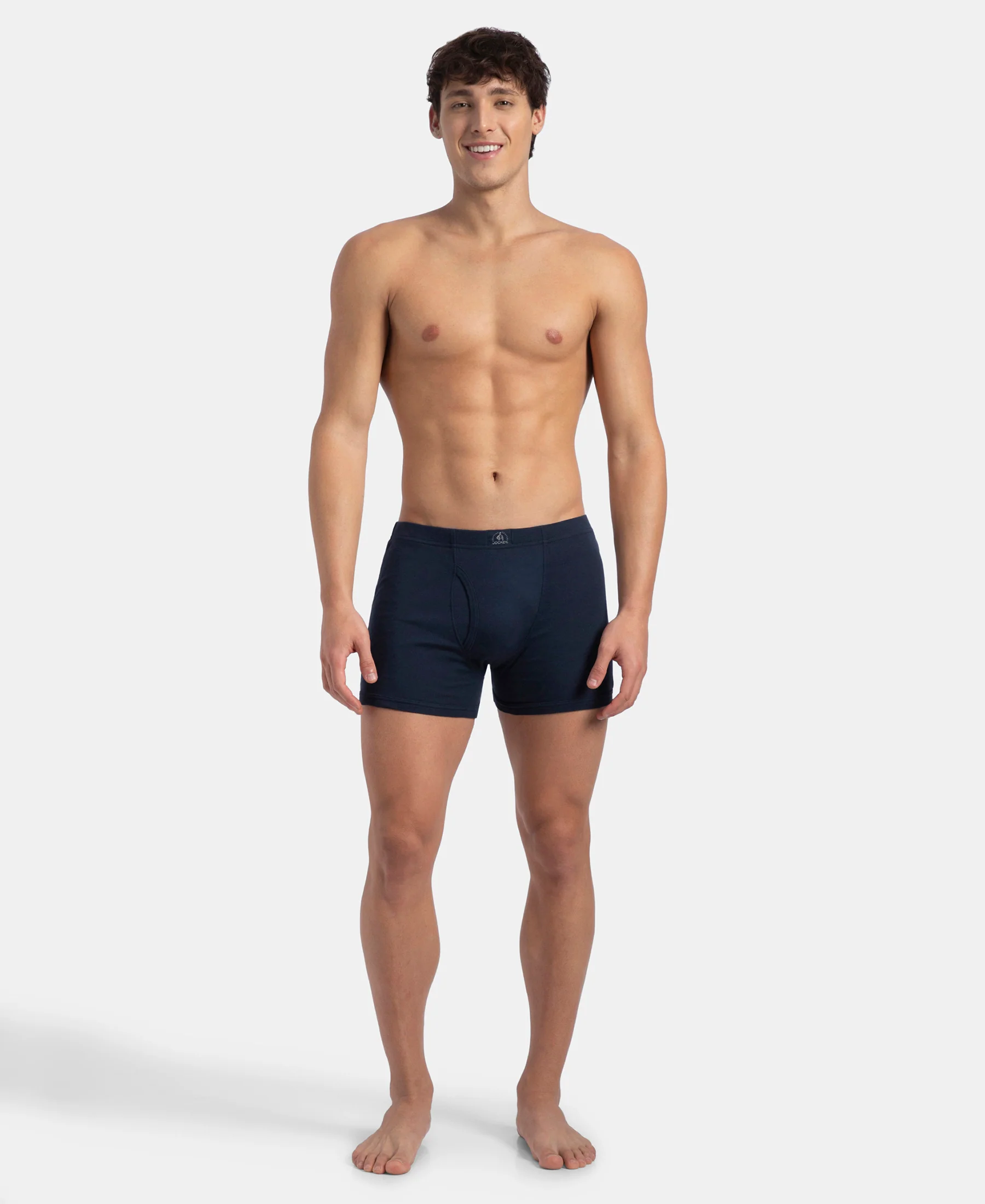 Super Combed Cotton Rib Solid Boxer Brief with Ultrasoft and Durable Waistband - Navy, Stellar & Grey Melange (Pack of 3) - Image 6