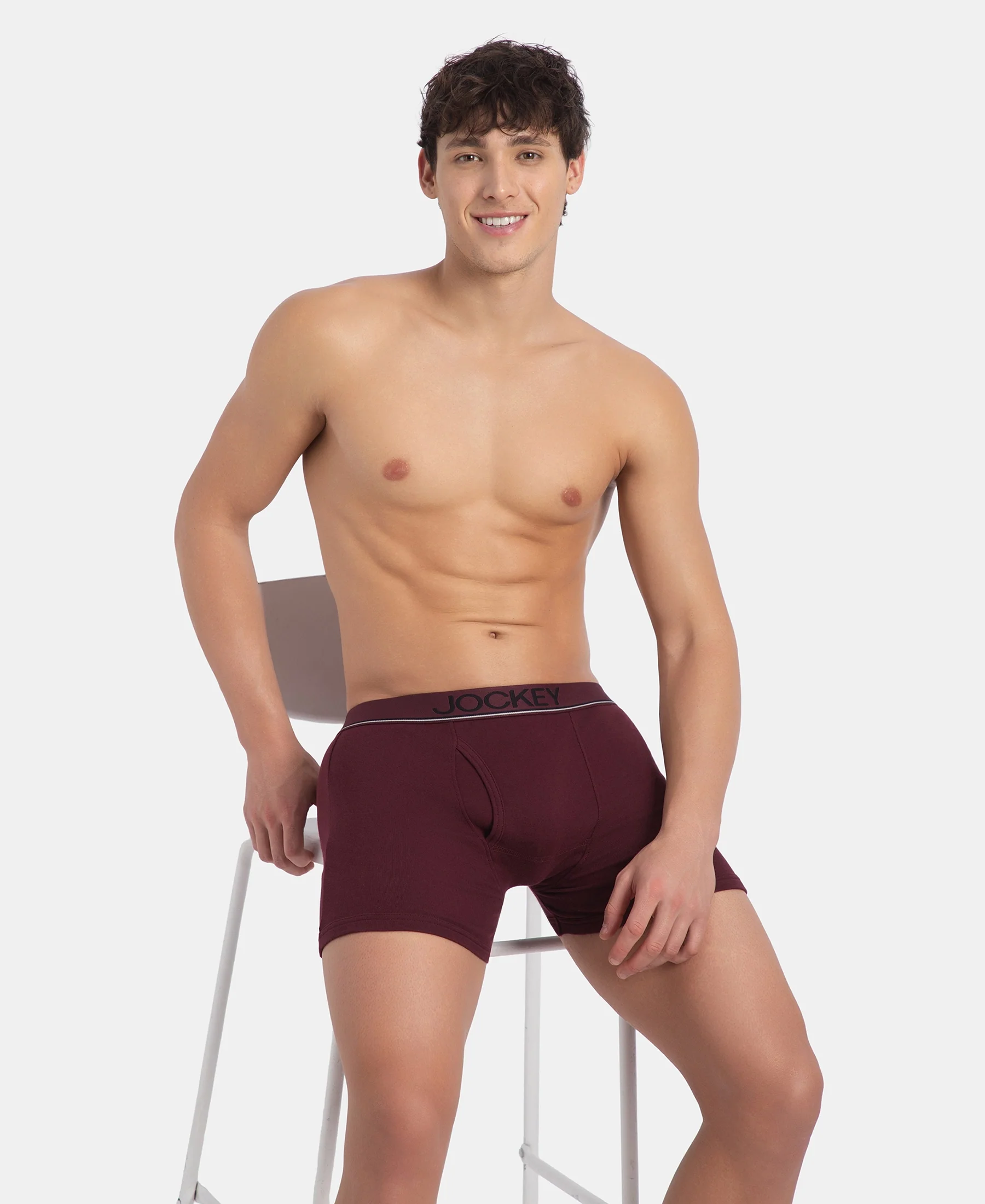 Super Combed Cotton Rib Solid Boxer Brief with Ultrasoft and Durable Waistband - Port Royale - Image 5