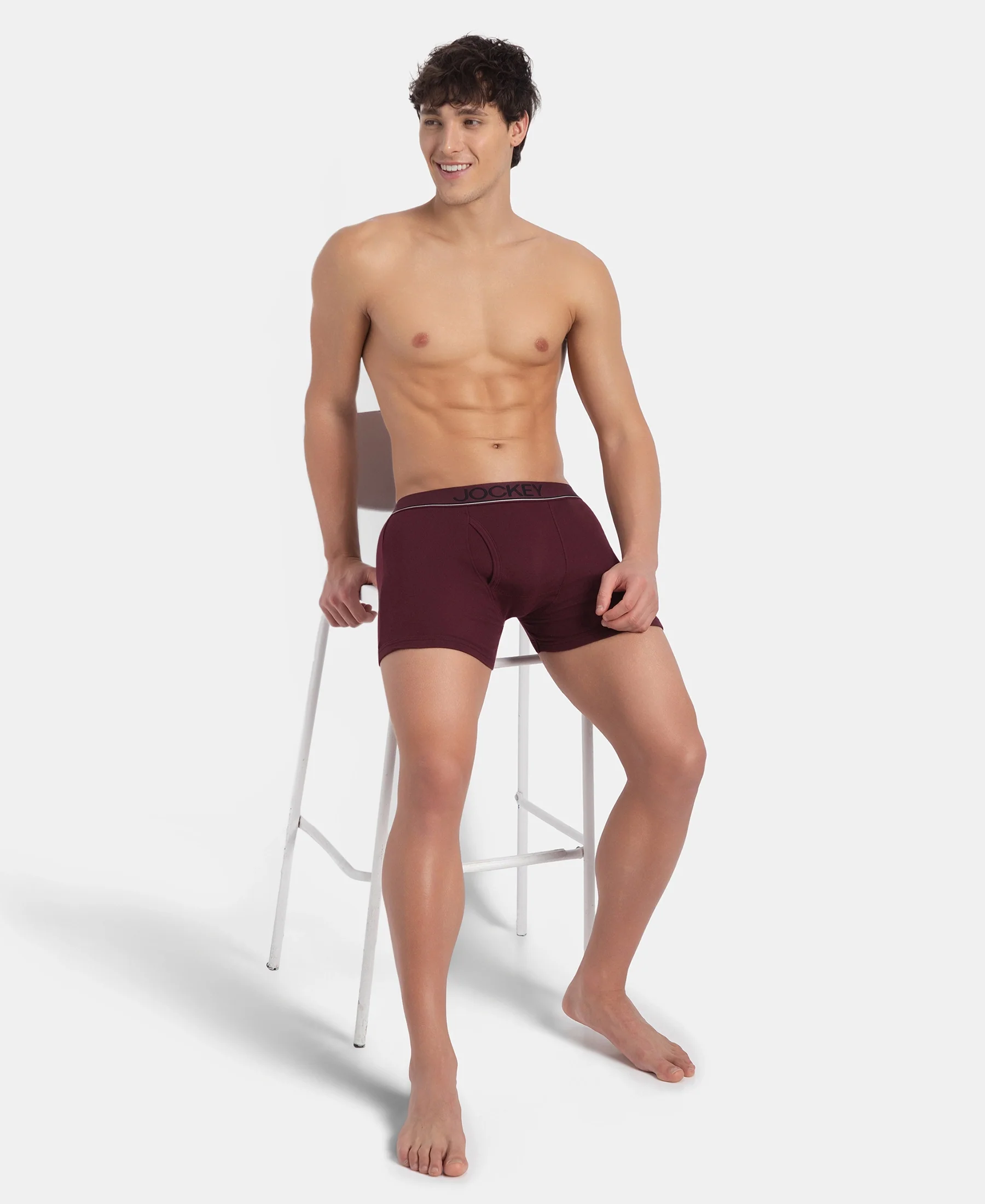 Super Combed Cotton Rib Solid Boxer Brief with Ultrasoft and Durable Waistband - Port Royale - Image 6