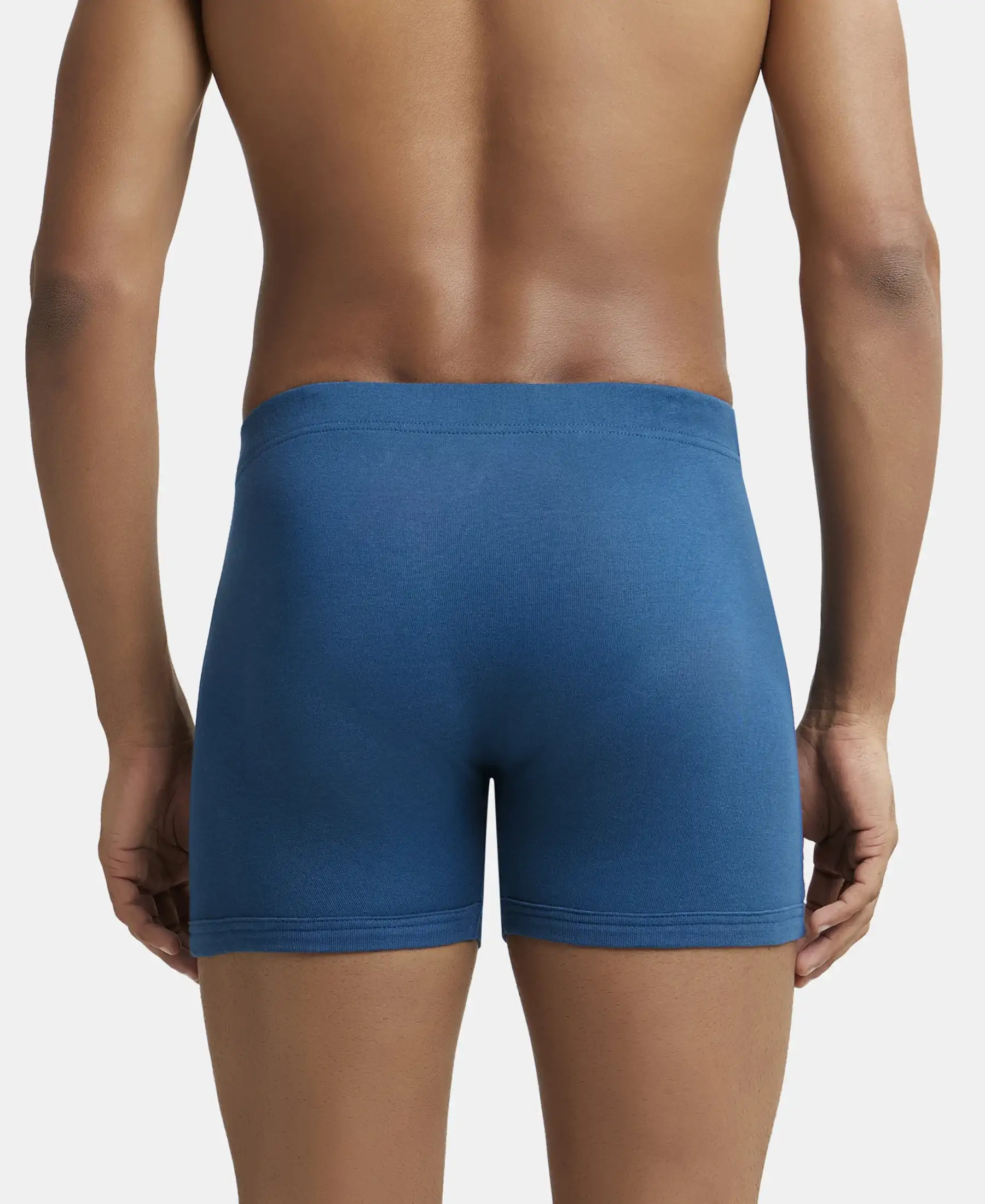 Super Combed Cotton Rib Solid Boxer Brief with Ultrasoft and Durable Waistband - Seaport Teal - Image 3