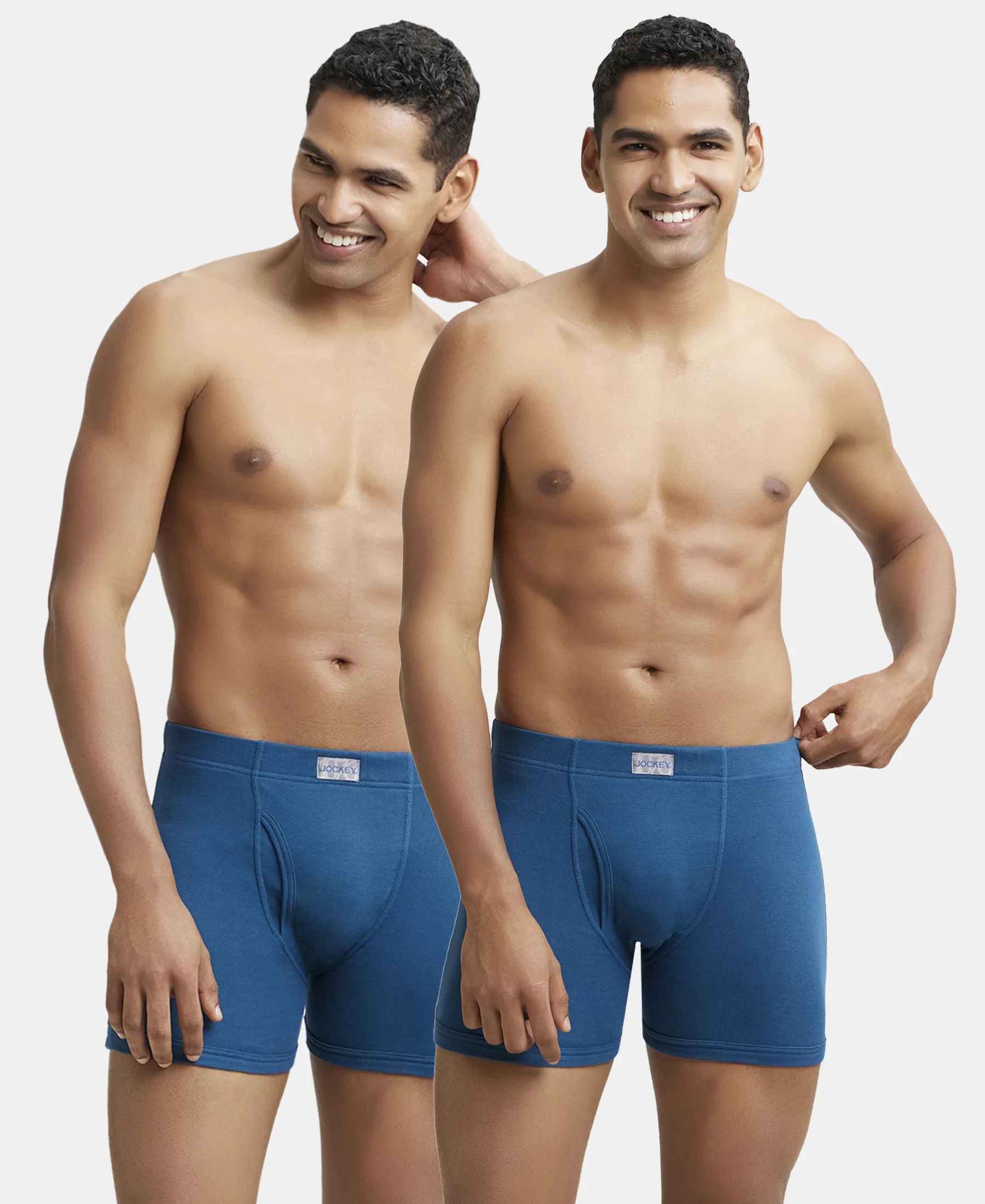 Super Combed Cotton Rib Solid Boxer Brief with Ultrasoft and Durable Waistband - Seaport Teal (Pack of 2)