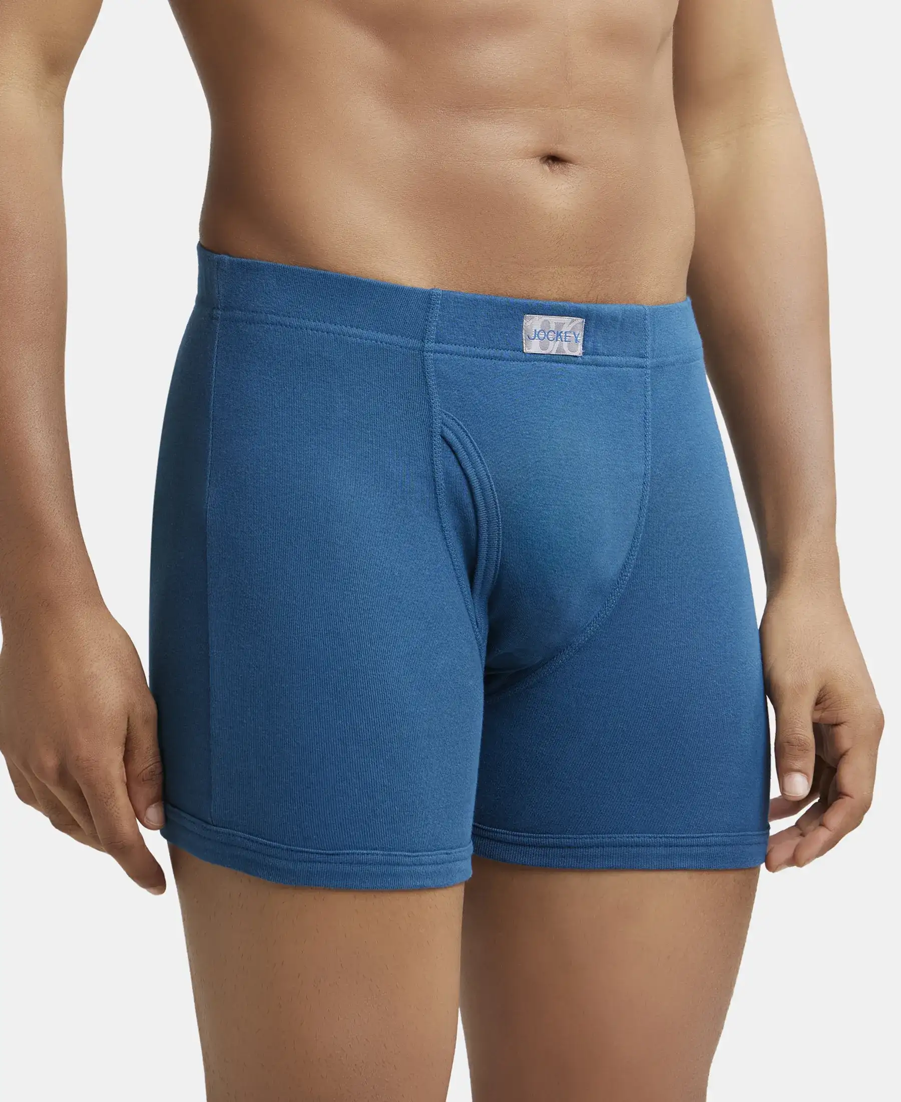 Super Combed Cotton Rib Solid Boxer Brief with Ultrasoft and Durable Waistband - Seaport Teal (Pack of 2) - Image 2