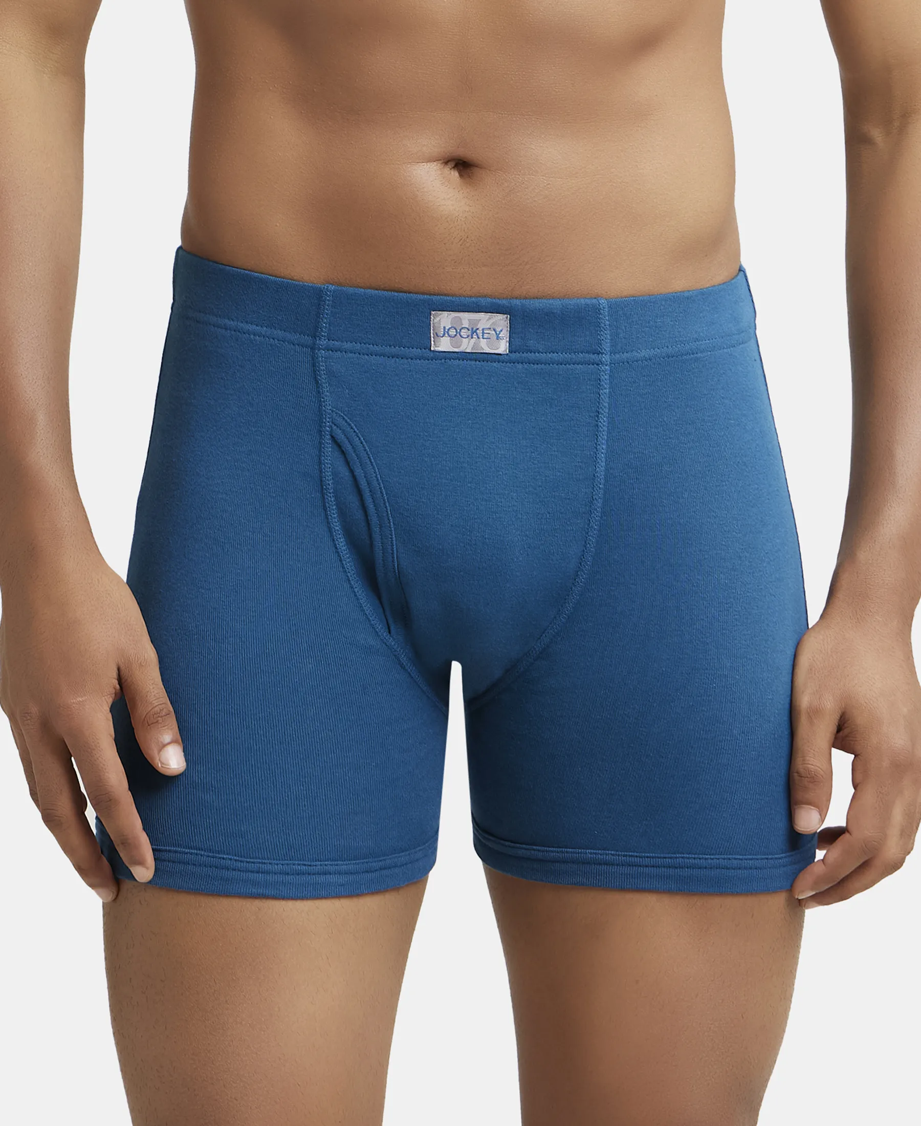 Super Combed Cotton Rib Solid Boxer Brief with Ultrasoft and Durable Waistband - Seaport Teal (Pack of 2) - Image 7