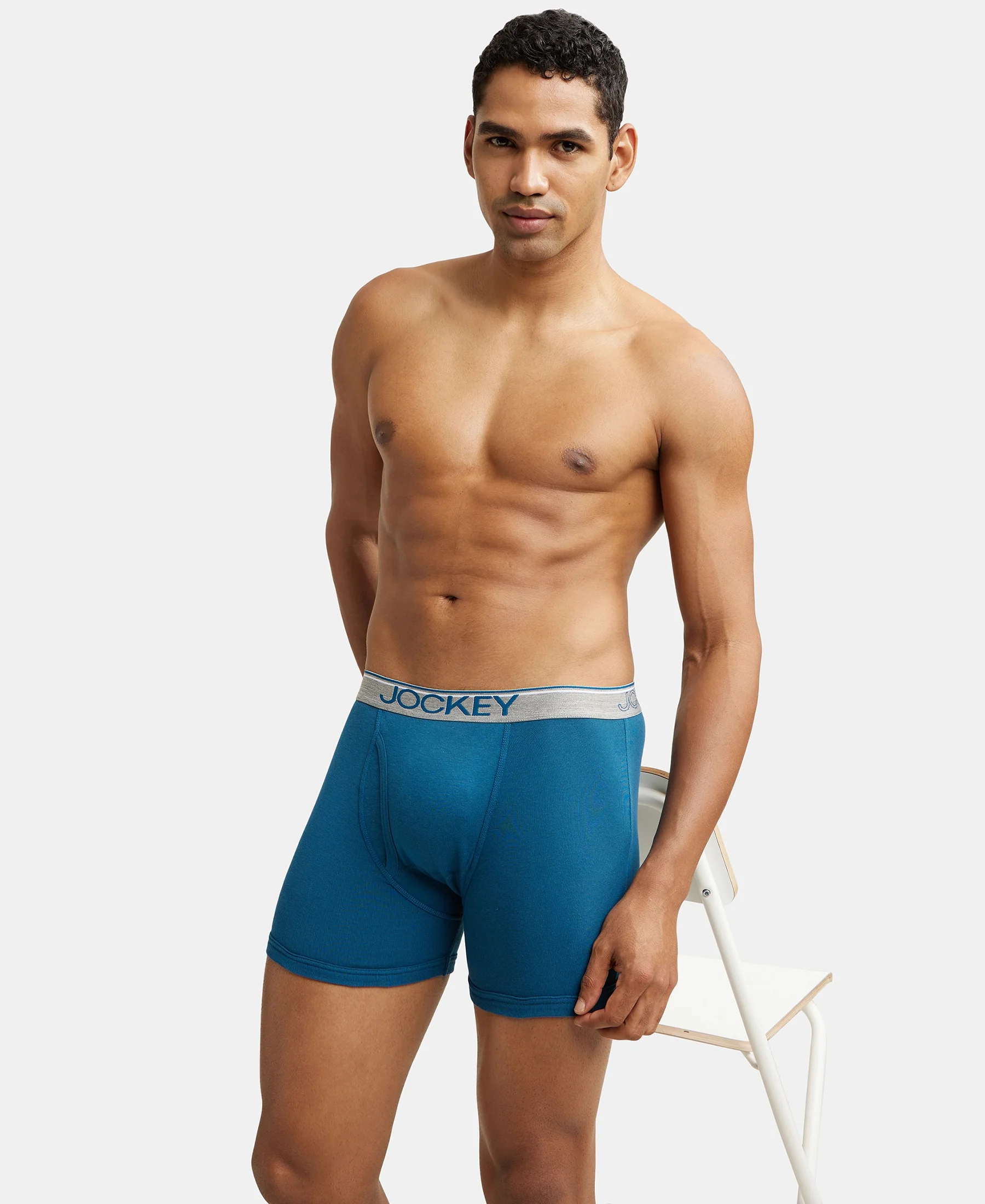 Super Combed Cotton Rib Solid Boxer Brief with Ultrasoft and Durable Waistband - Seaport Teal (Pack of 2) - Image 8