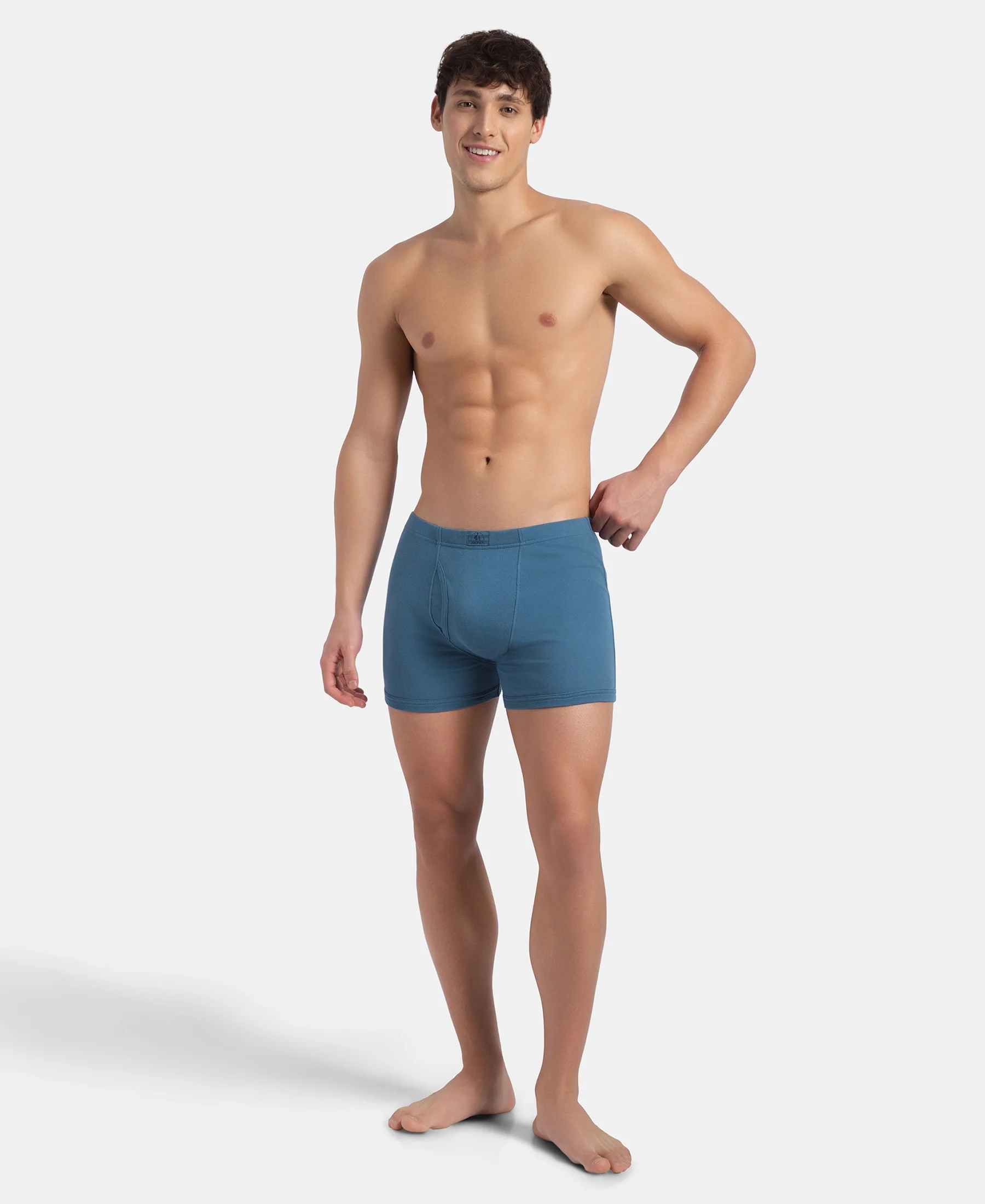 Super Combed Cotton Rib Solid Boxer Brief with Ultrasoft and Durable Waistband - Stellar - Image 4