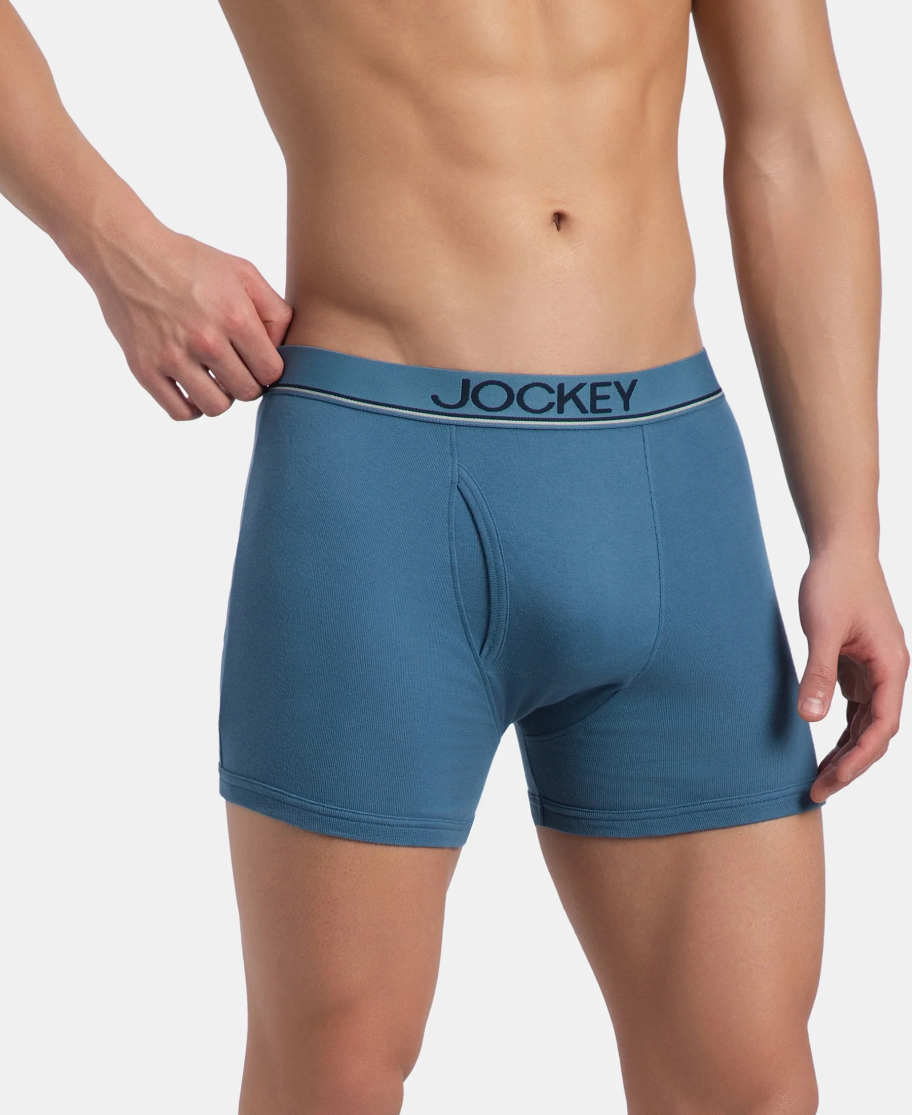 Super Combed Cotton Rib Solid Boxer Brief with Ultrasoft and Durable Waistband - Stellar - Image 2