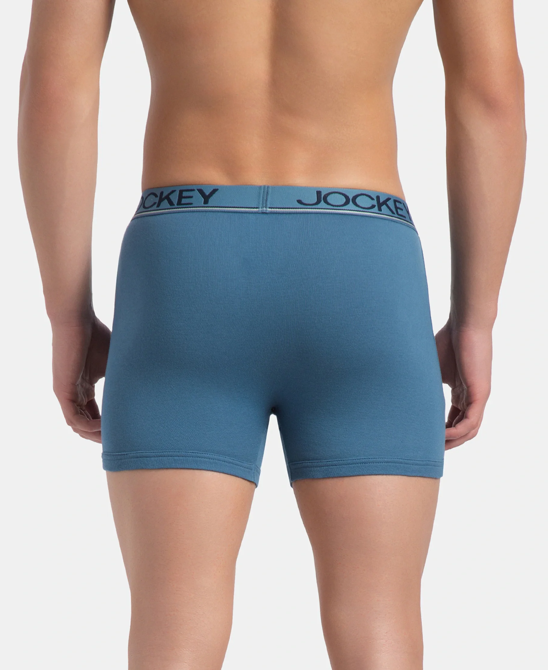 Super Combed Cotton Rib Solid Boxer Brief with Ultrasoft and Durable Waistband - Stellar (Pack of 2) - Image 3