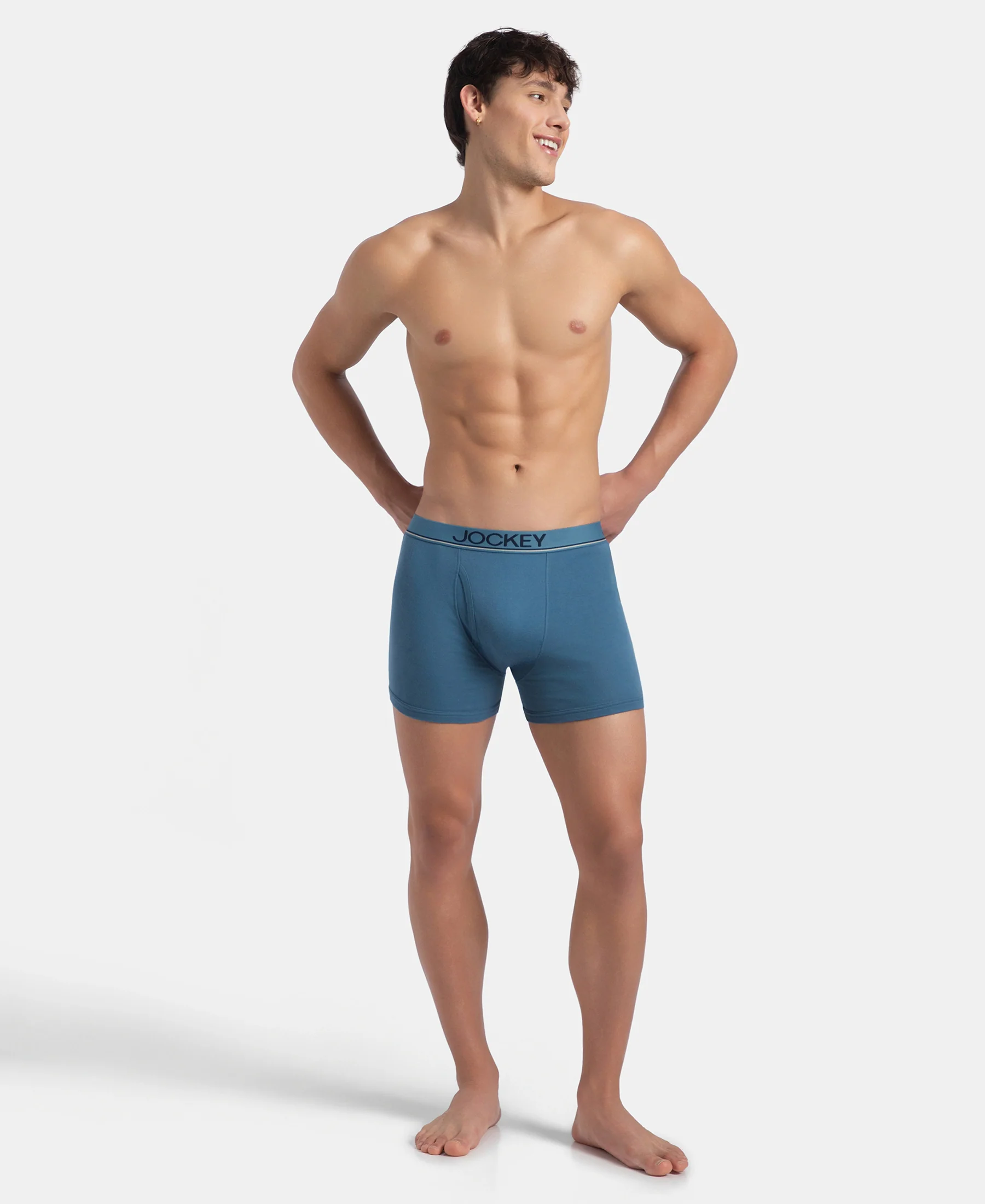Super Combed Cotton Rib Solid Boxer Brief with Ultrasoft and Durable Waistband - Stellar (Pack of 2) - Image 6