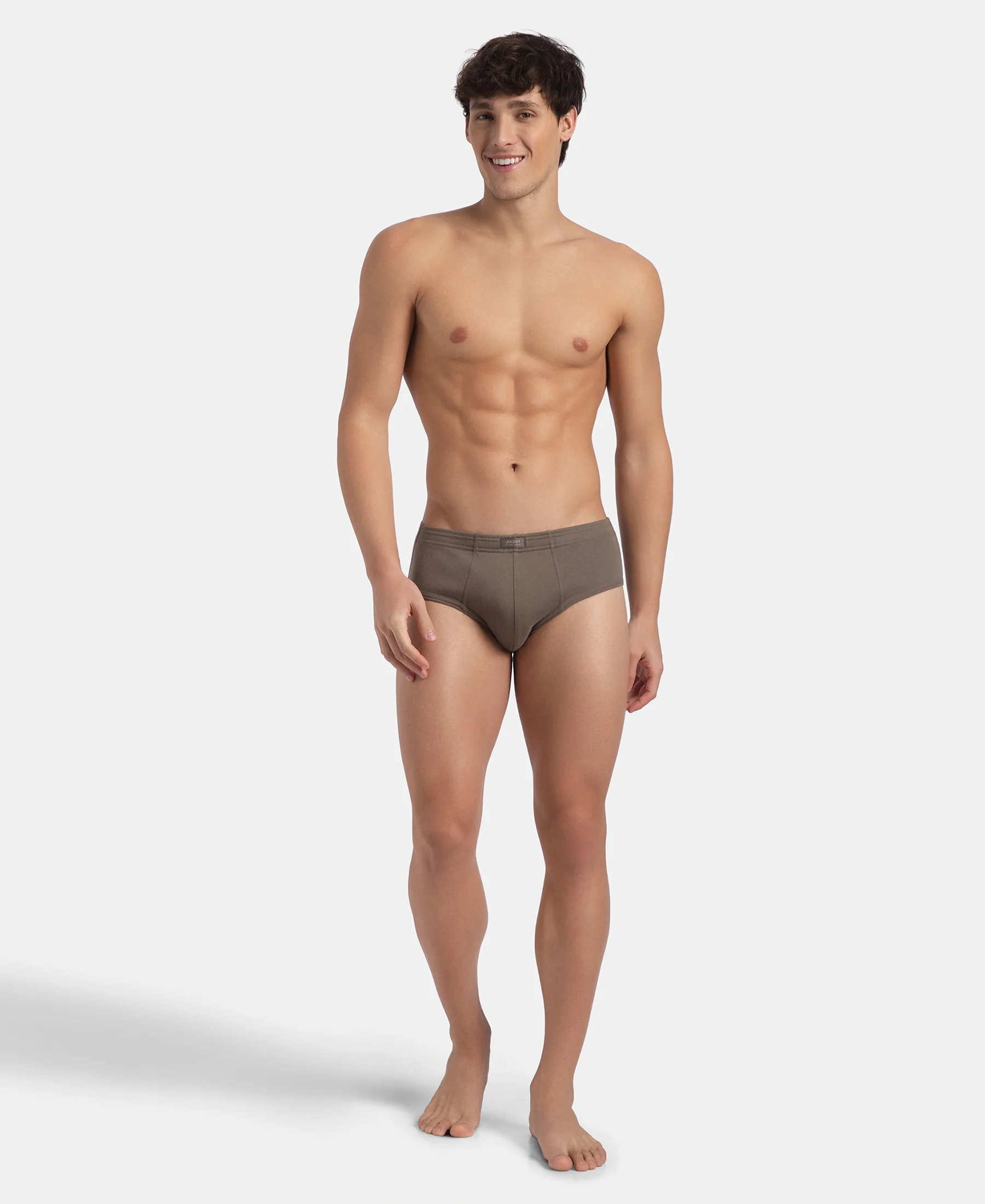 Super Combed Cotton Rib Solid Brief with StayFresh Treatment - Dark Khaki (Pack of 2) - Image 4