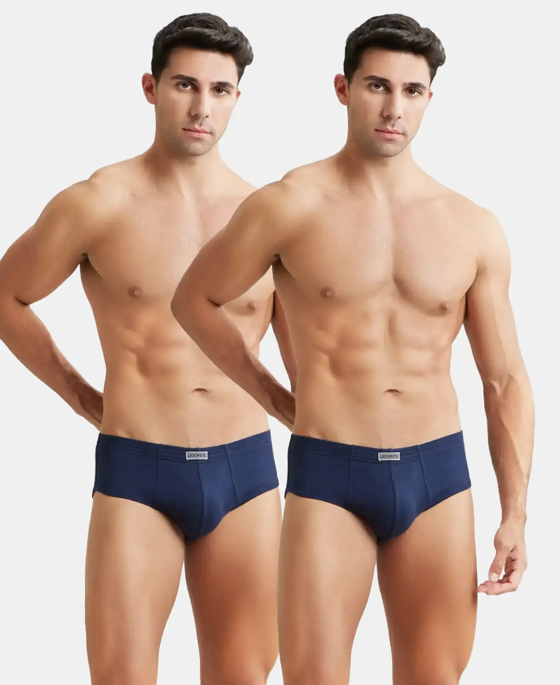 Super Combed Cotton Rib Solid Brief with StayFresh Treatment - Deep Navy (Pack of 2) - Image 5
