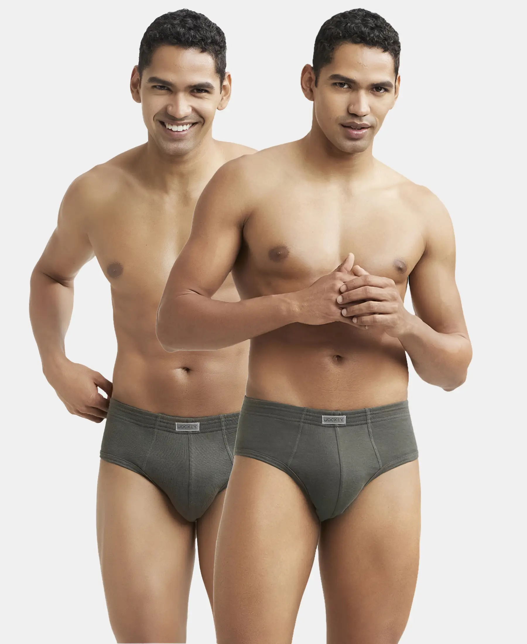 Super Combed Cotton Rib Solid Brief with StayFresh Treatment - Deep Olive (Pack of 2) - Image 5
