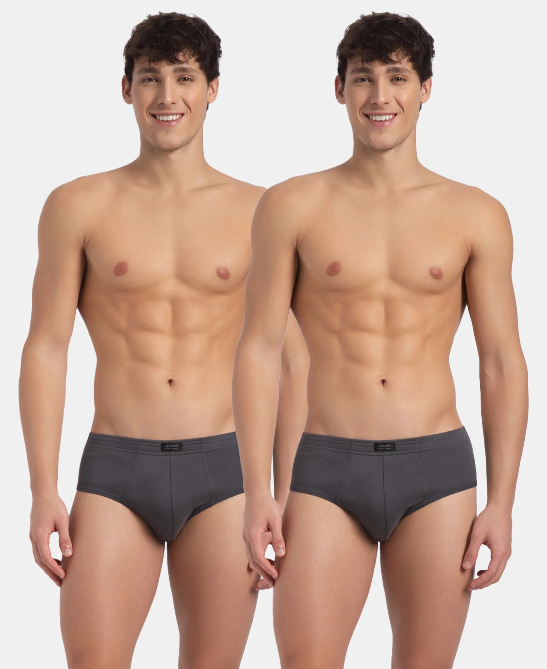 Super Combed Cotton Rib Solid Brief with StayFresh Treatment - Magnet (Pack of 2)