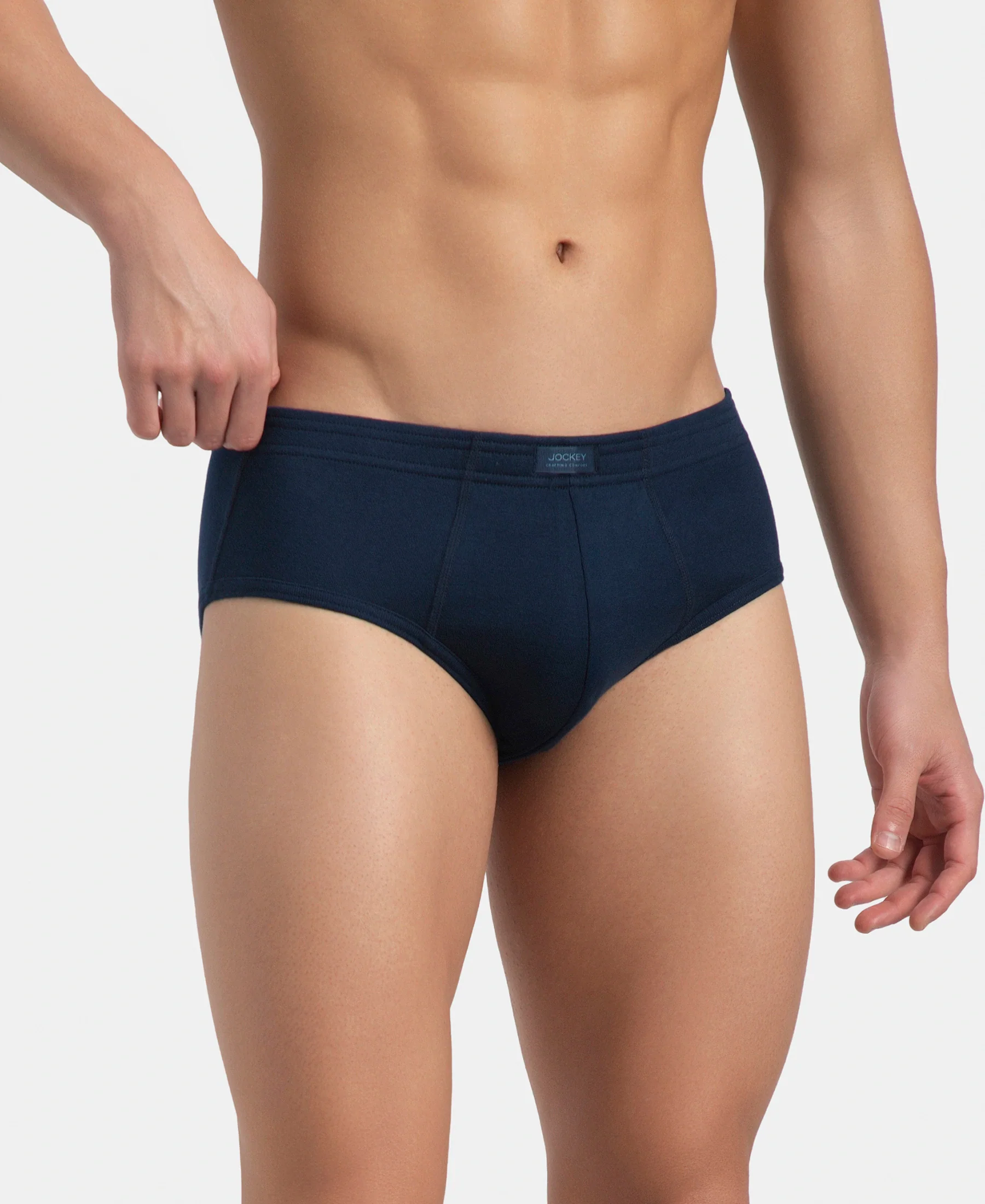 Super Combed Cotton Rib Solid Brief with StayFresh Treatment - Pageant Blue (Pack of 2) - Image 2