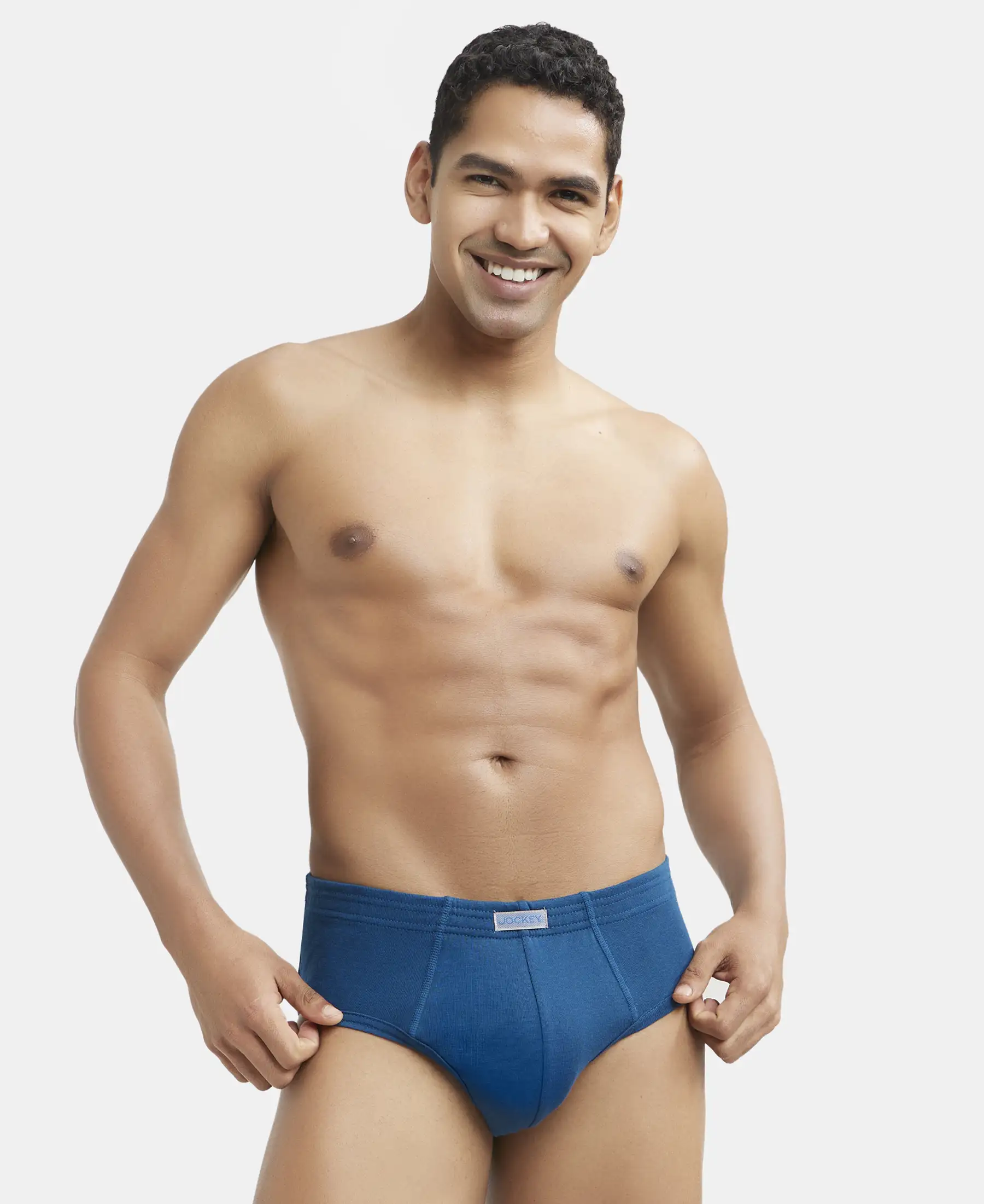 Super Combed Cotton Rib Solid Brief with StayFresh Treatment - Poseidon (Pack of 2) - Image 8