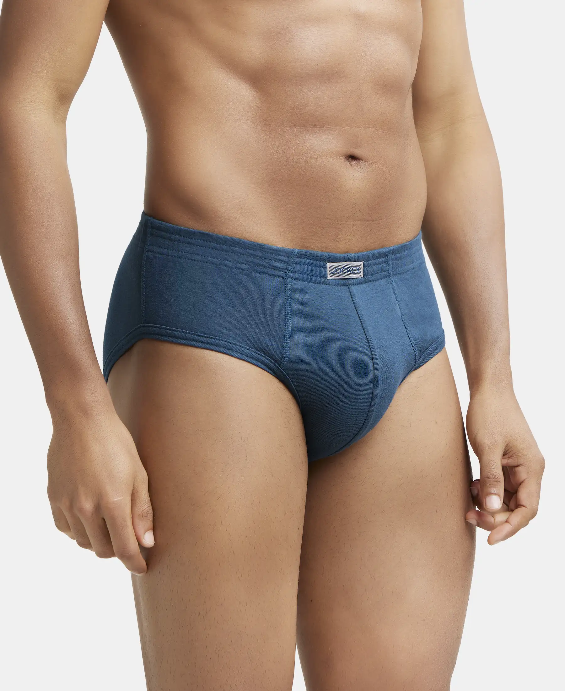 Super Combed Cotton Rib Solid Brief with StayFresh Treatment - Reflecting Pond (Pack of 2) - Image 2