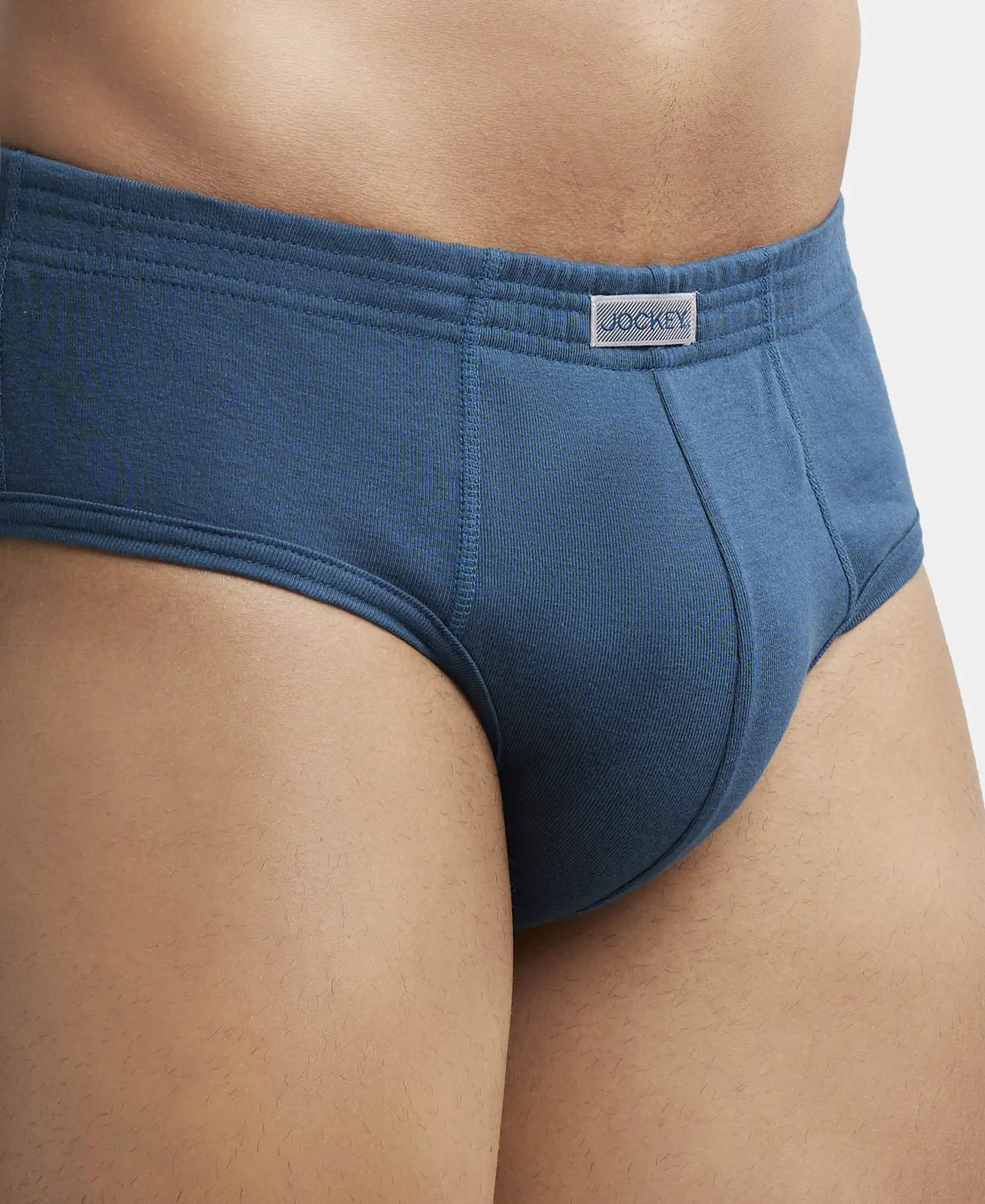 Super Combed Cotton Rib Solid Brief with StayFresh Treatment - Reflecting Pond (Pack of 2) - Image 6