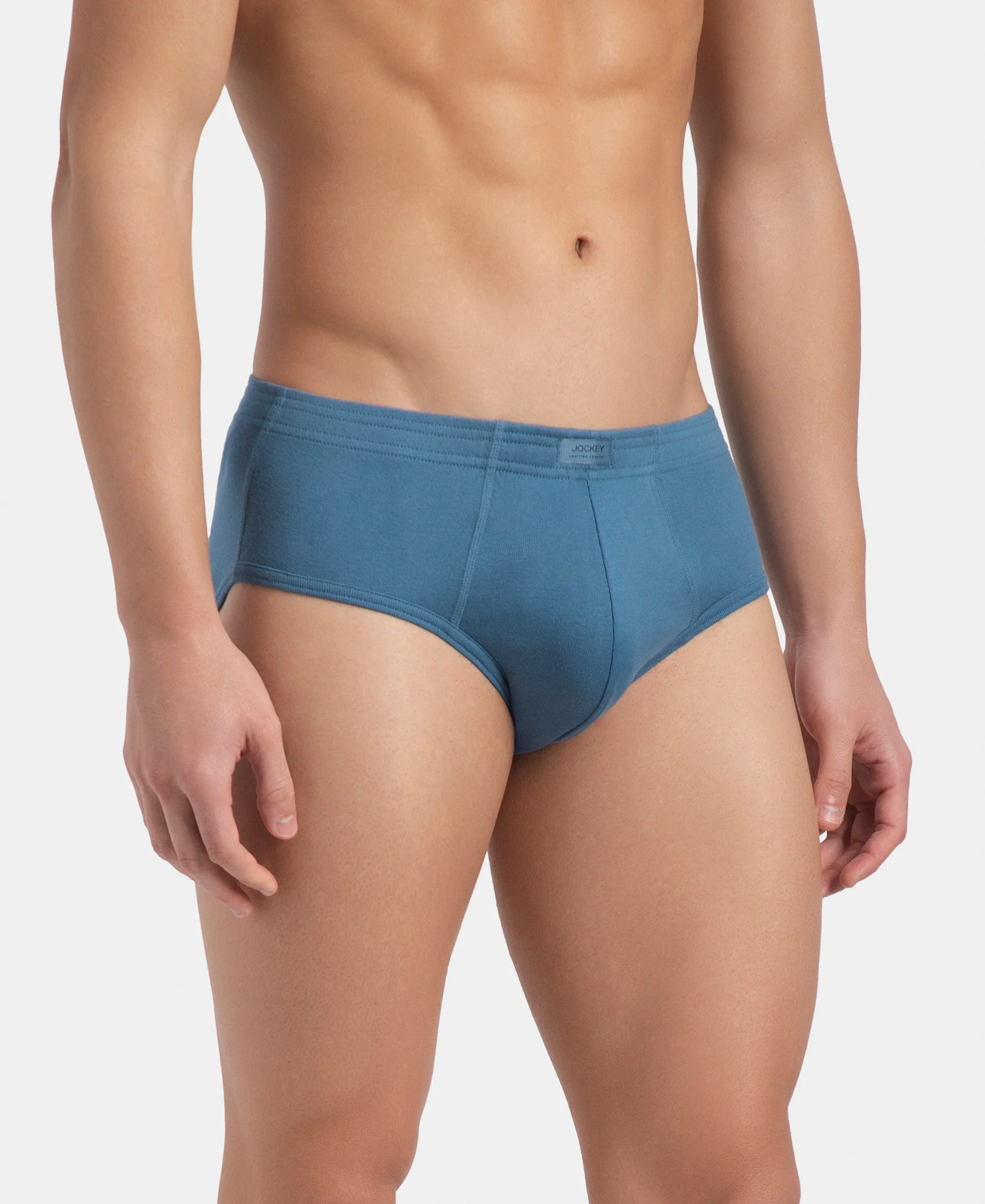 Super Combed Cotton Rib Solid Brief with StayFresh Treatment - Stellar (Pack of 2) - Image 2