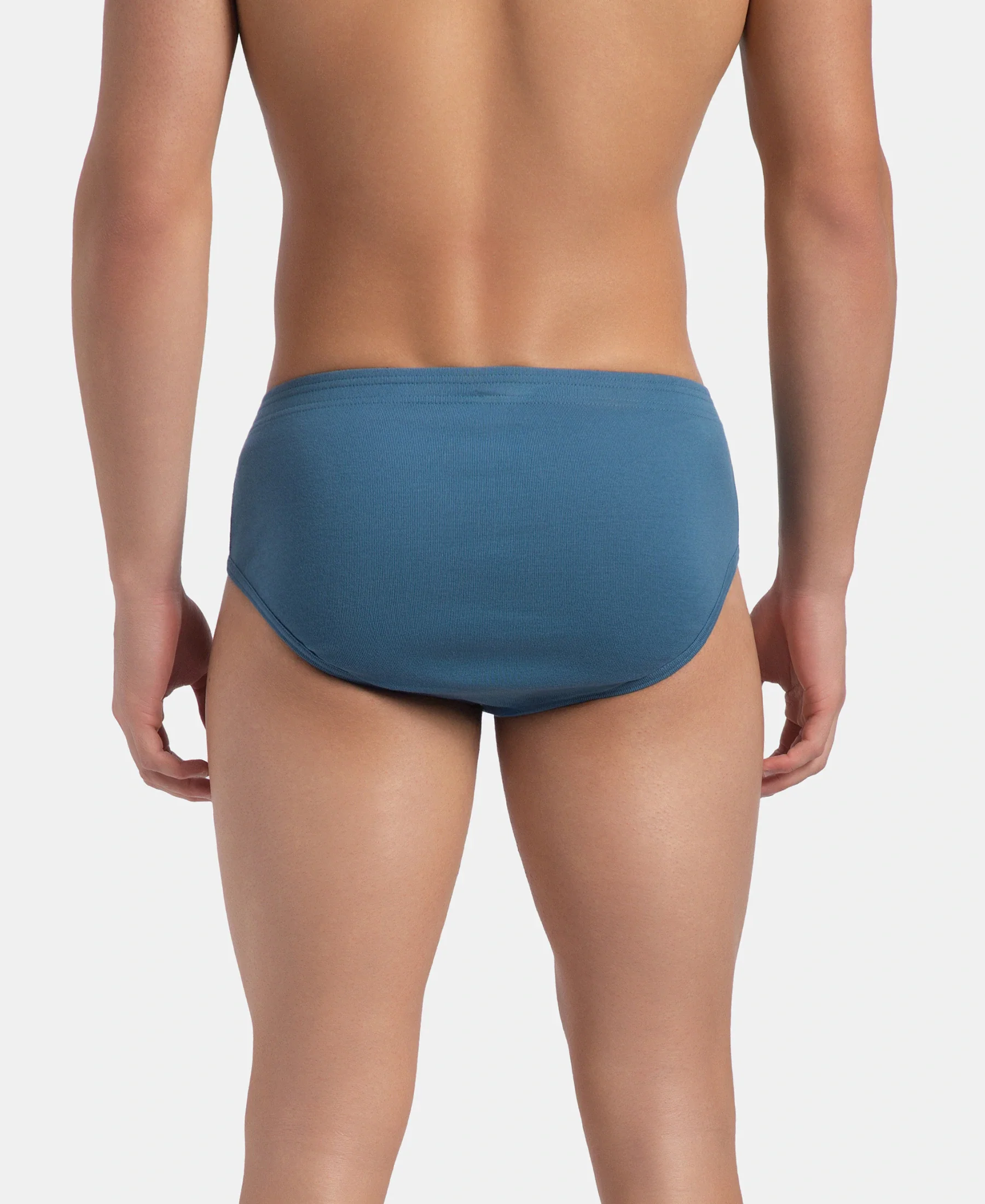 Super Combed Cotton Rib Solid Brief with StayFresh Treatment - Stellar (Pack of 2) - Image 3