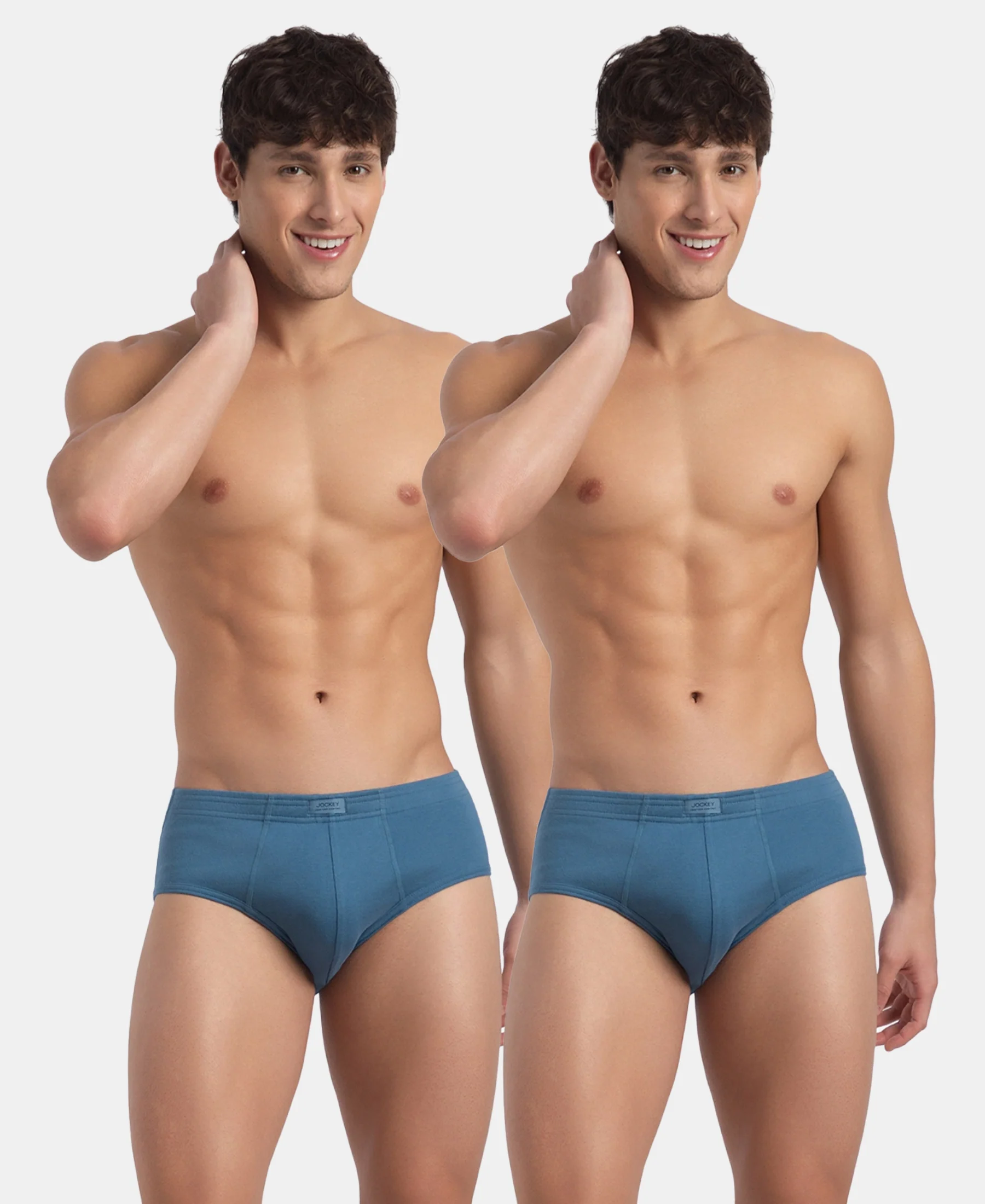 Super Combed Cotton Rib Solid Brief with StayFresh Treatment - Stellar (Pack of 2) - Image 5