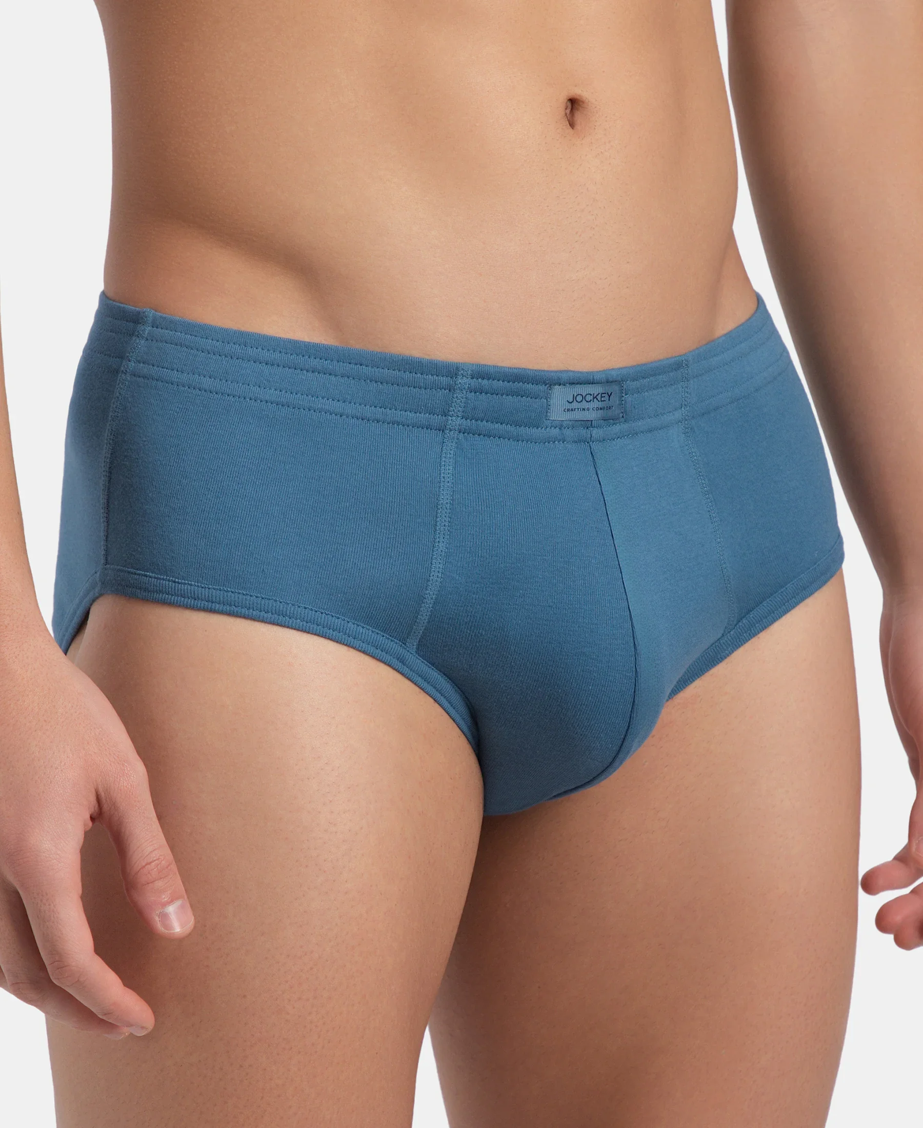 Super Combed Cotton Rib Solid Brief with StayFresh Treatment - Stellar (Pack of 2) - Image 7
