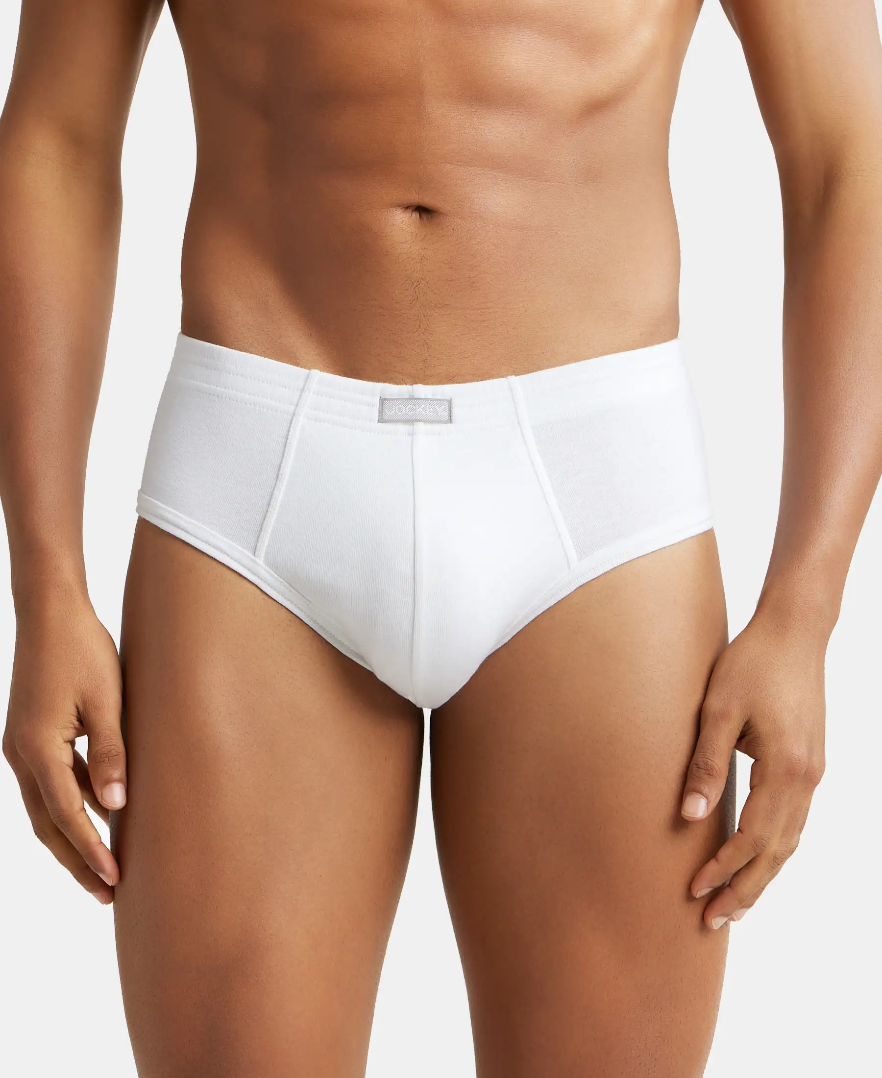 Super Combed Cotton Rib Solid Brief with StayFresh Treatment - White (Pack of 2) - Image 7