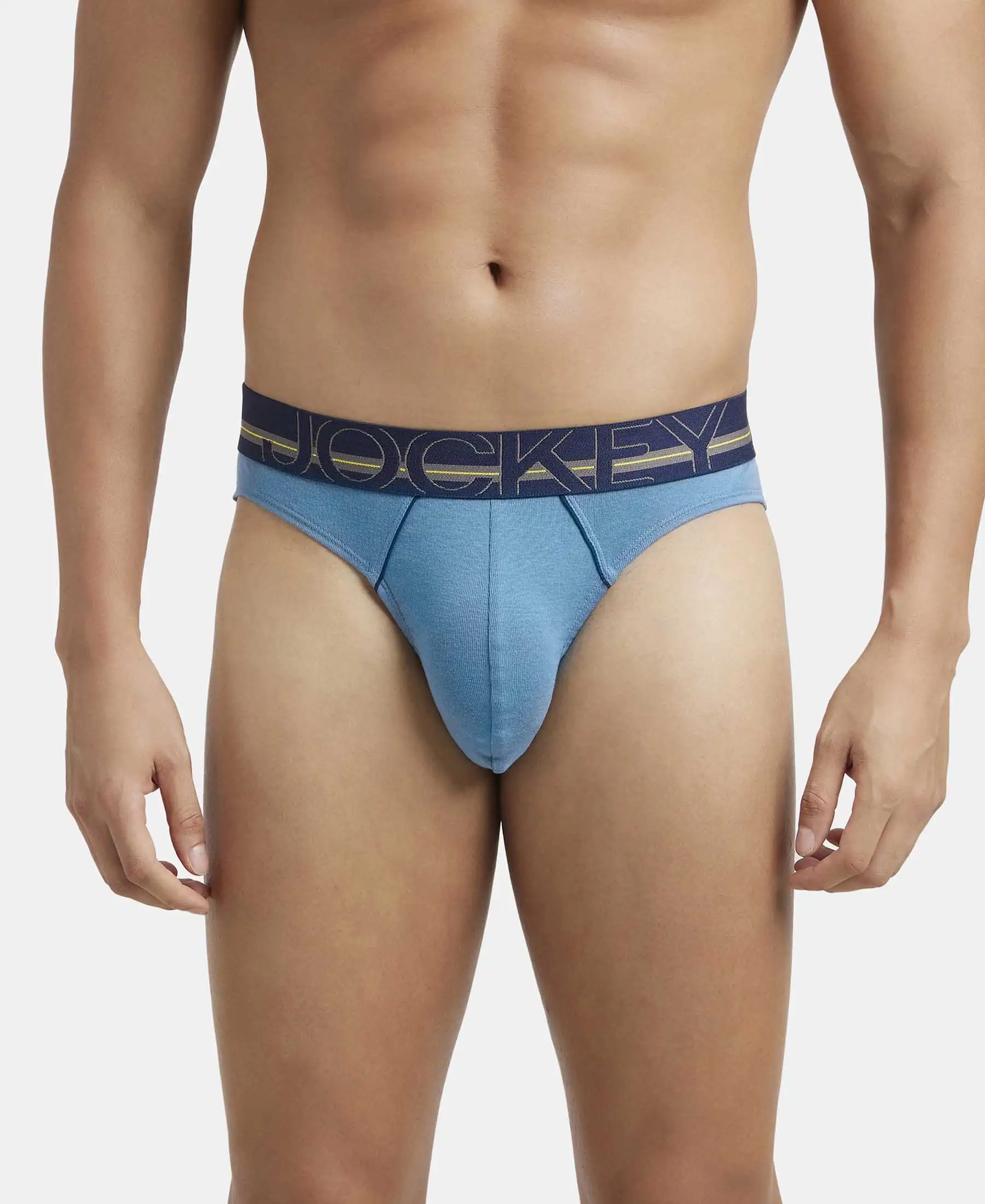 Super Combed Cotton Rib Solid Brief with Ultrasoft Waistband - Aegean Blue
