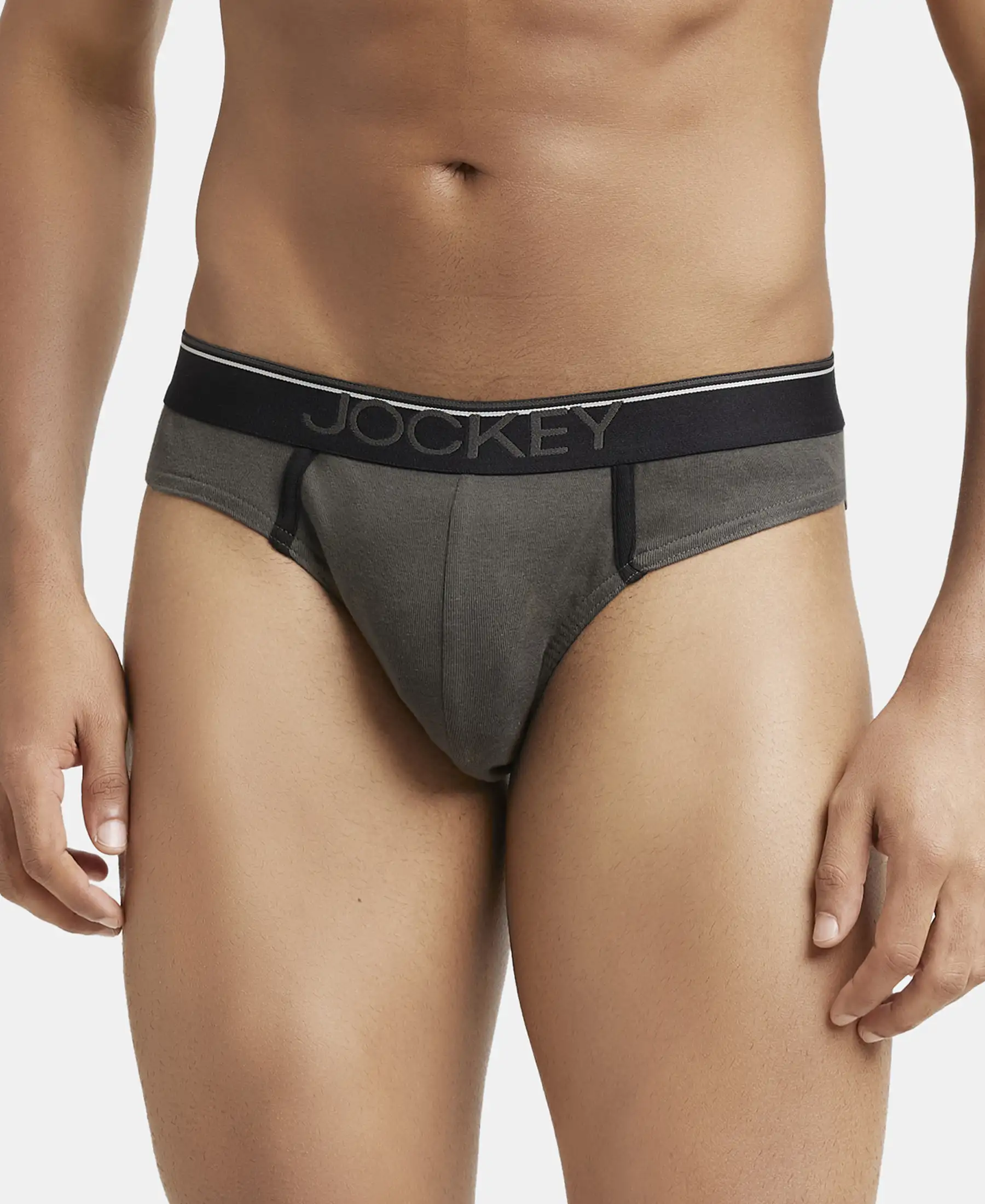 Super Combed Cotton Rib Solid Brief with Ultrasoft Waistband - Deep Olive