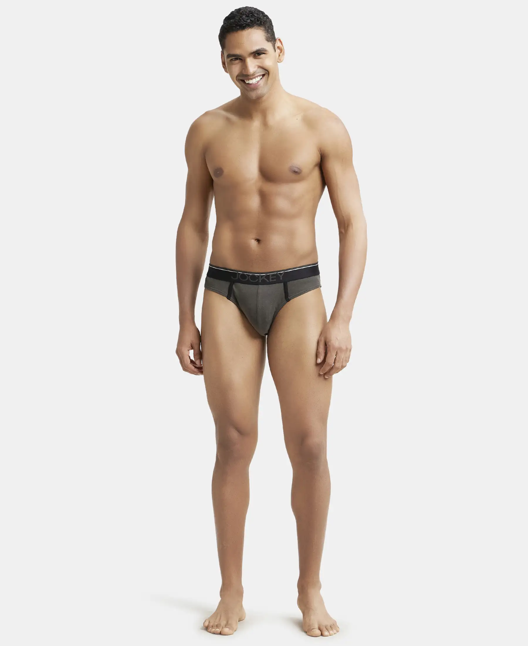 Super Combed Cotton Rib Solid Brief with Ultrasoft Waistband - Deep Olive - Image 4