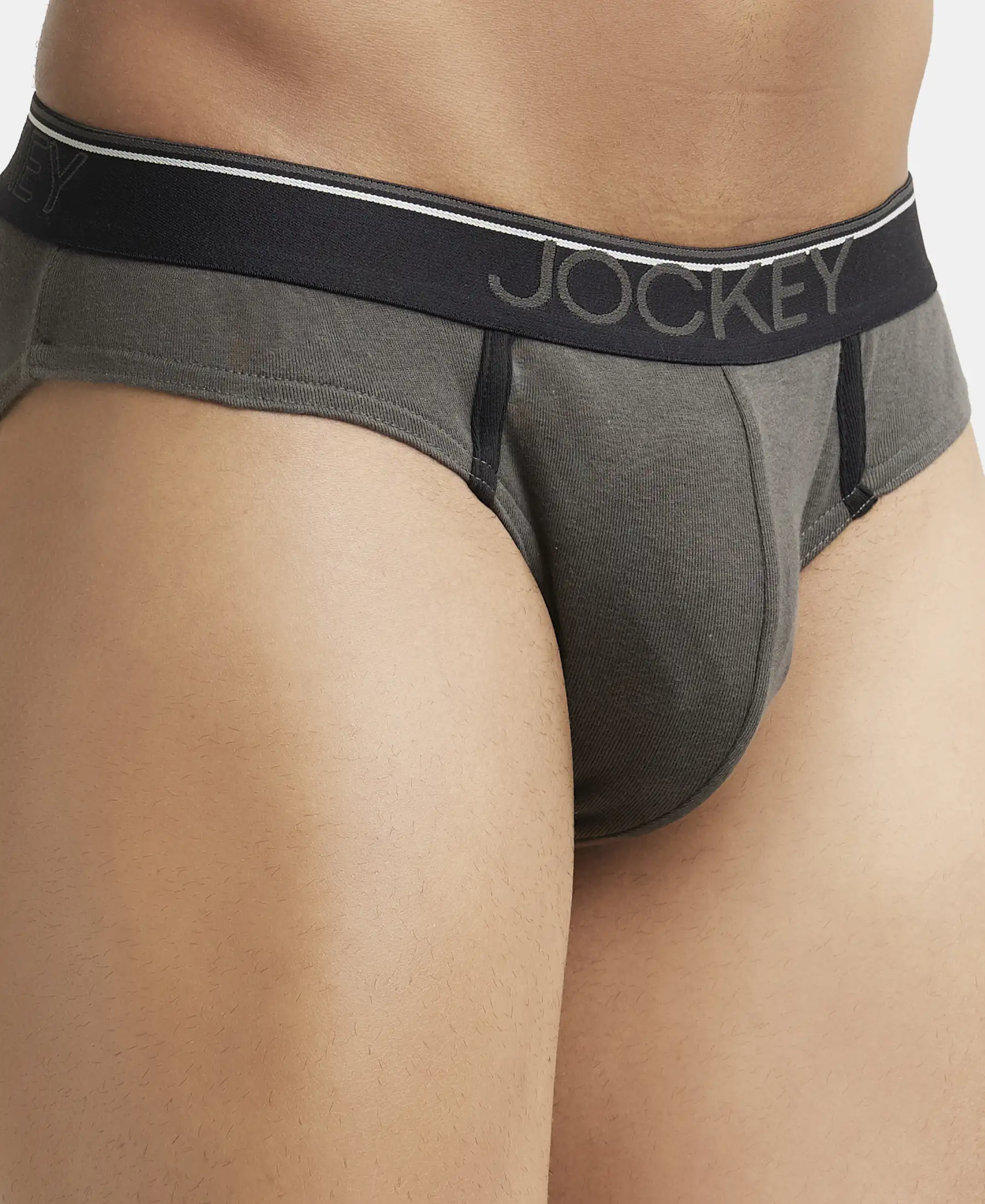 Super Combed Cotton Rib Solid Brief with Ultrasoft Waistband - Deep Olive - Image 6