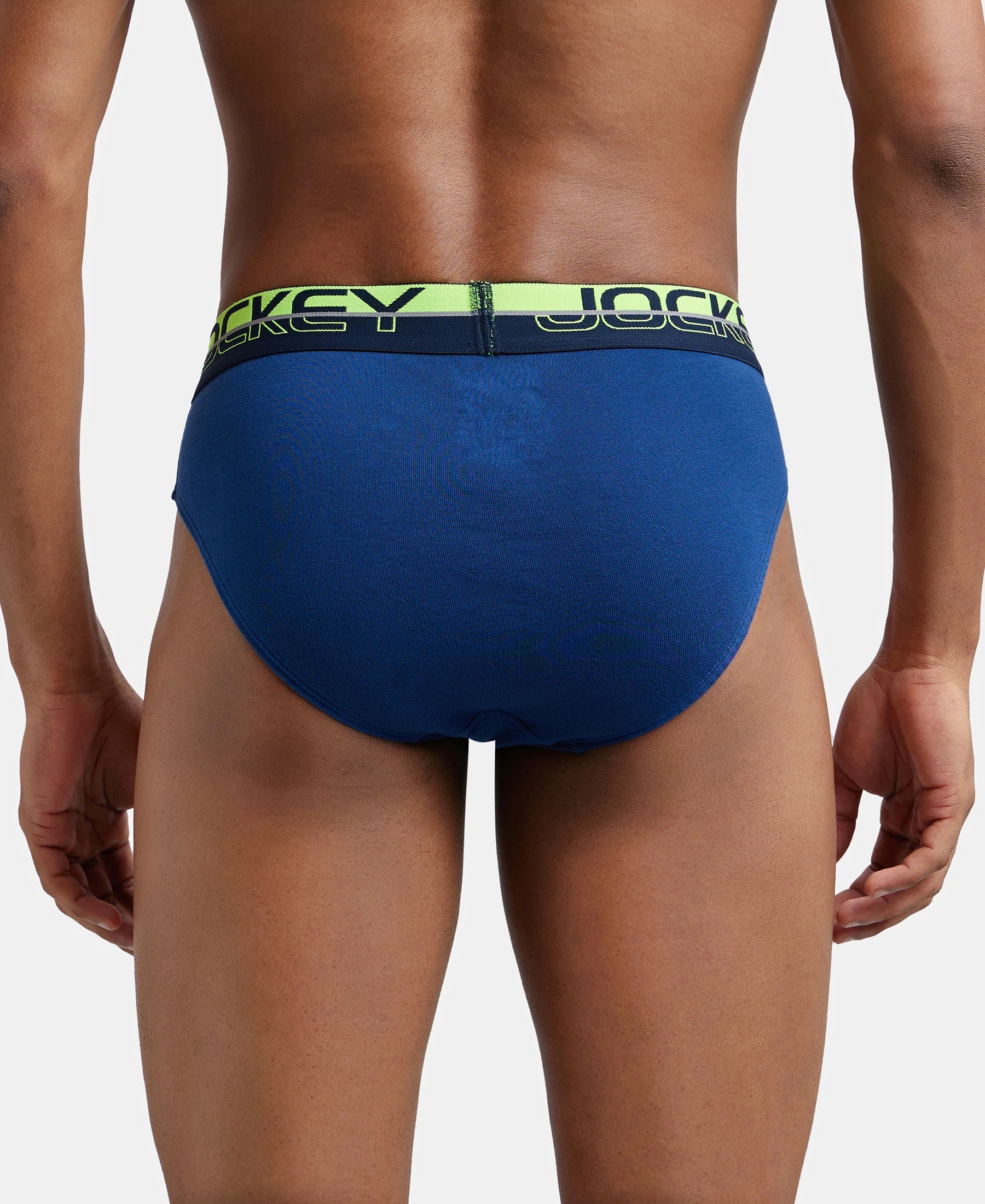 Super Combed Cotton Rib Solid Brief with Ultrasoft Waistband - Estate Blue - Image 3