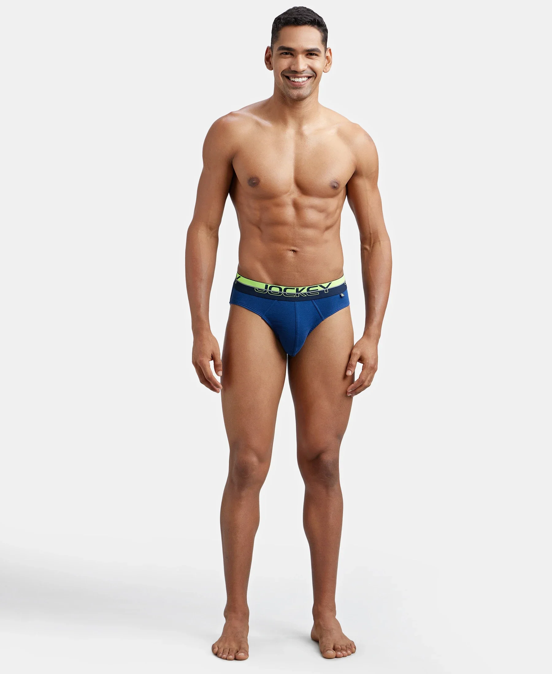 Super Combed Cotton Rib Solid Brief with Ultrasoft Waistband - Estate Blue - Image 4