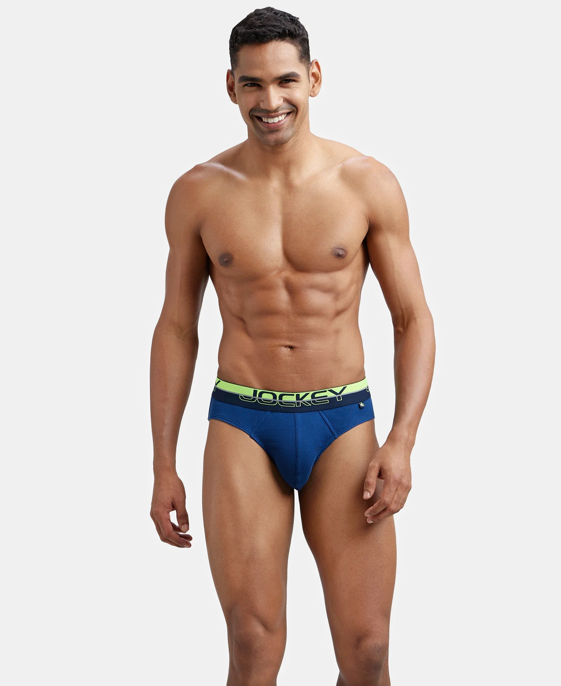 Super Combed Cotton Rib Solid Brief with Ultrasoft Waistband - Estate Blue - Image 5