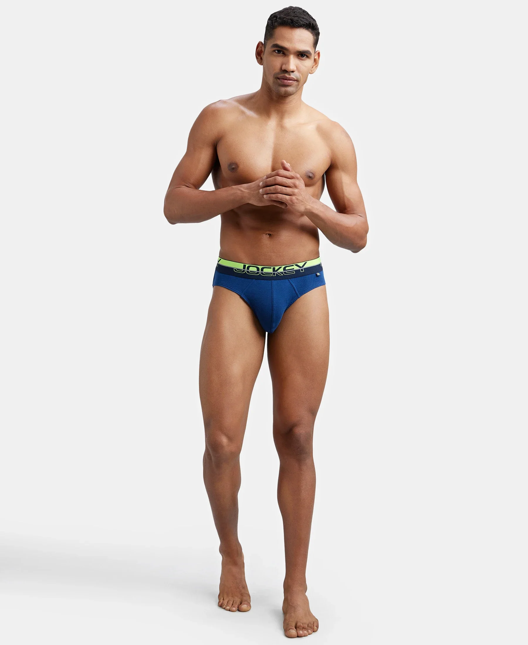 Super Combed Cotton Rib Solid Brief with Ultrasoft Waistband - Estate Blue - Image 6