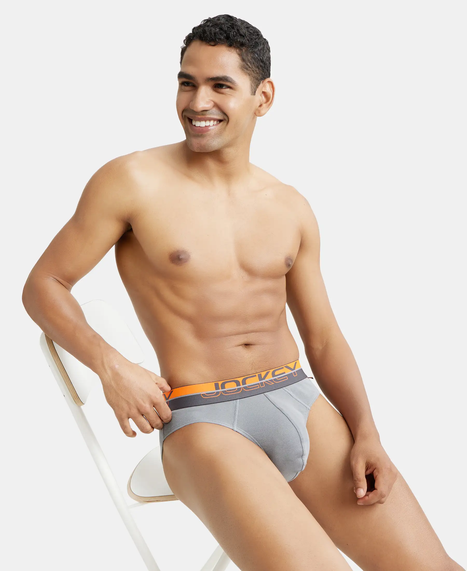 Super Combed Cotton Rib Solid Brief with Ultrasoft Waistband - Monument (Pack of 2) - Image 16