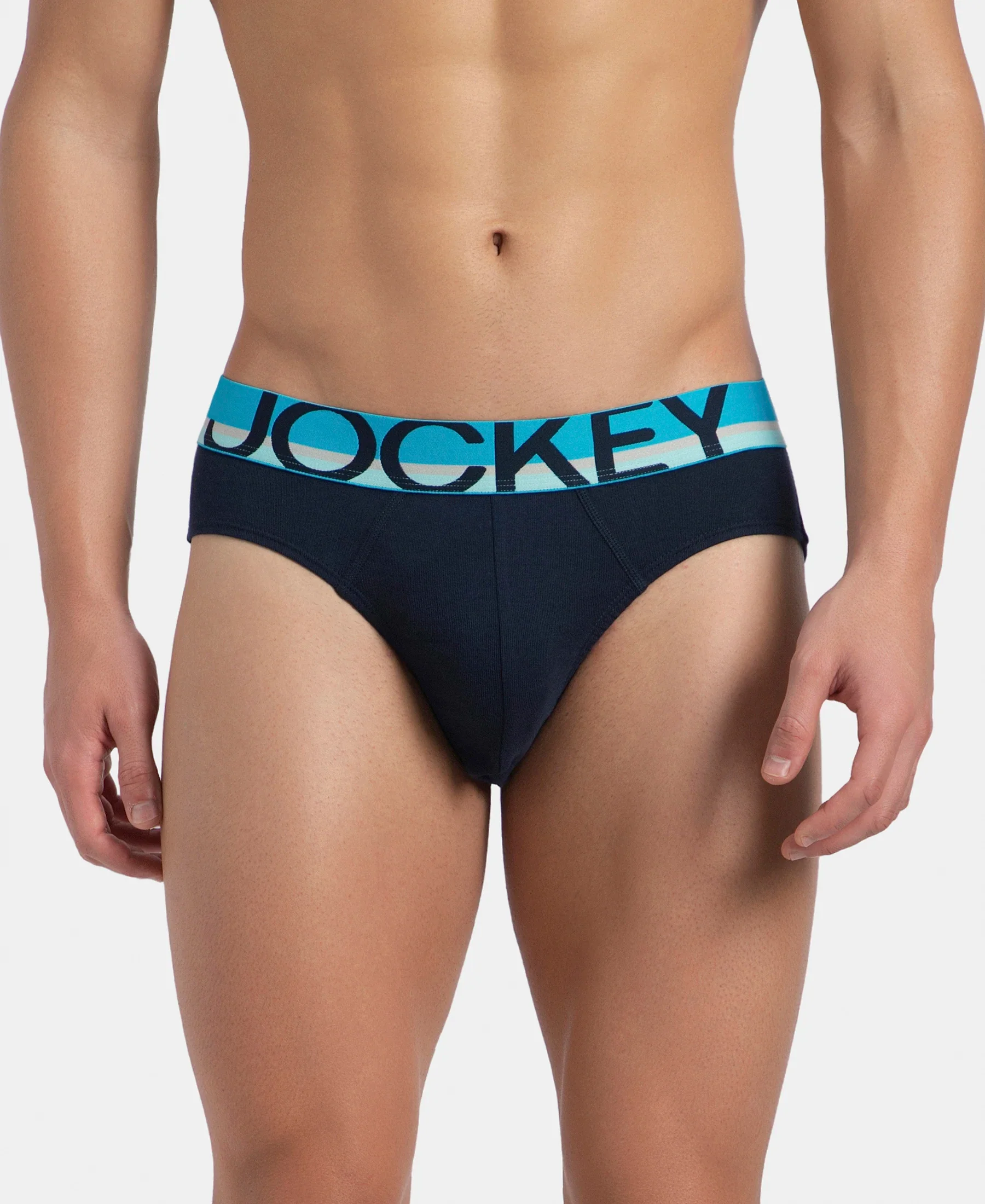Super Combed Cotton Rib Solid Brief with Ultrasoft Waistband - Navy