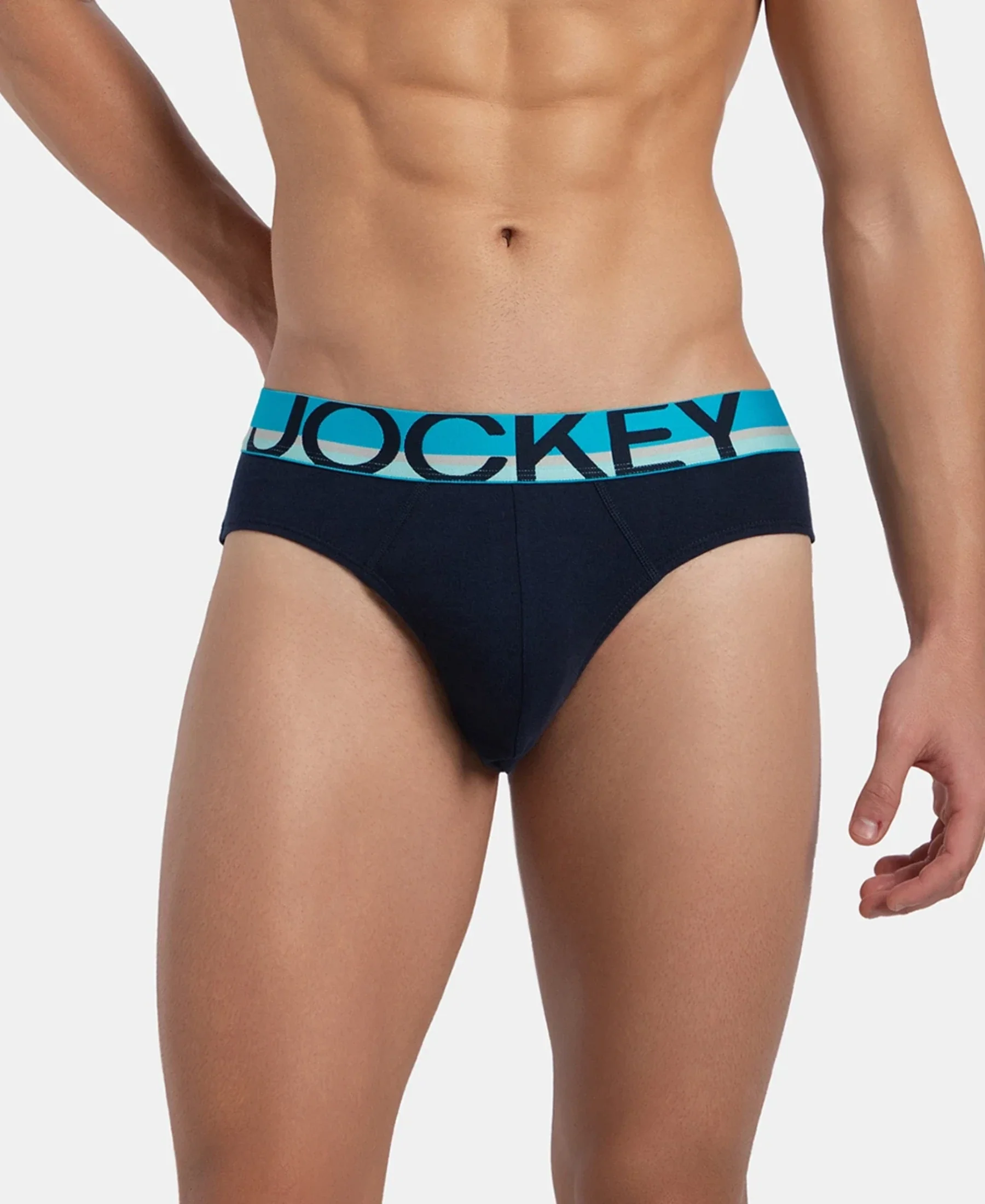 Super Combed Cotton Rib Solid Brief with Ultrasoft Waistband - Navy - Image 5