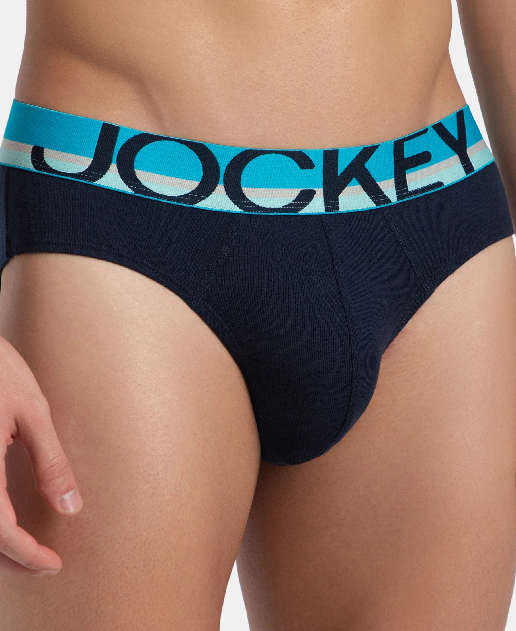 Super Combed Cotton Rib Solid Brief with Ultrasoft Waistband - Navy (Pack of 2) - Image 13
