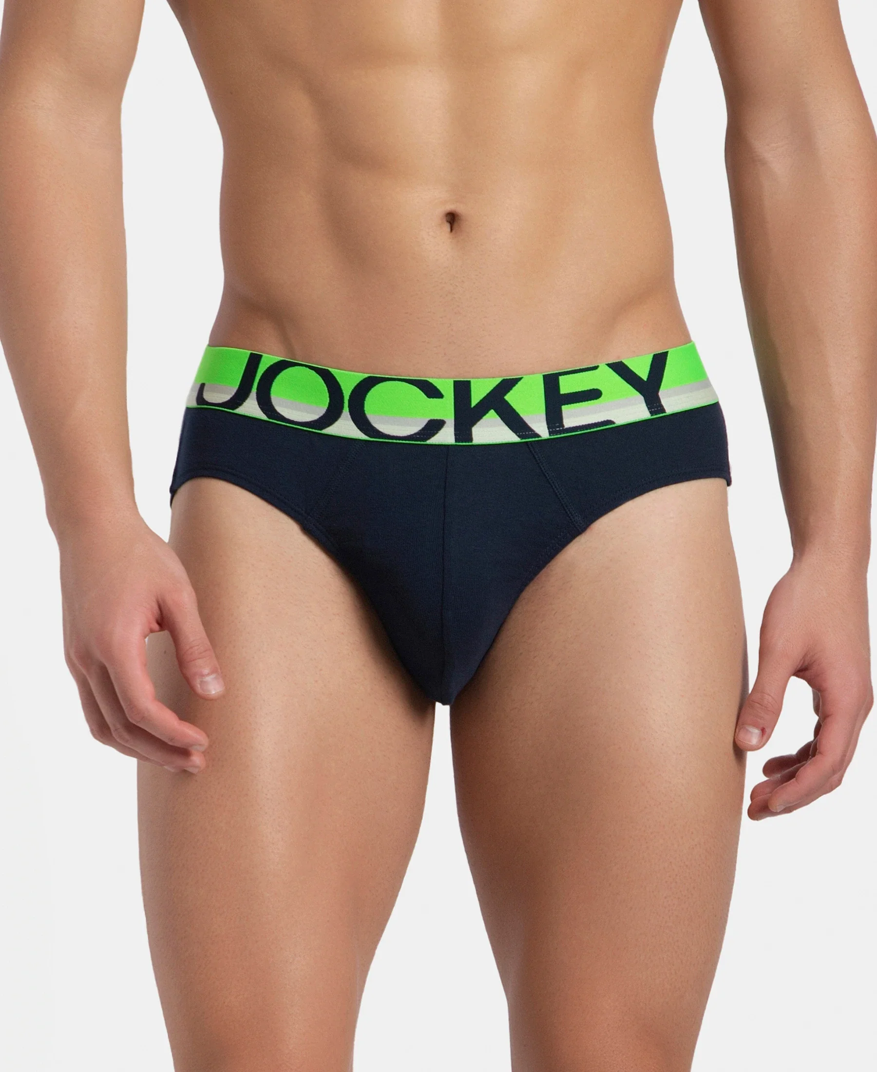 Super Combed Cotton Rib Solid Brief with Ultrasoft Waistband - Navy (Pack of 2) - Image 3