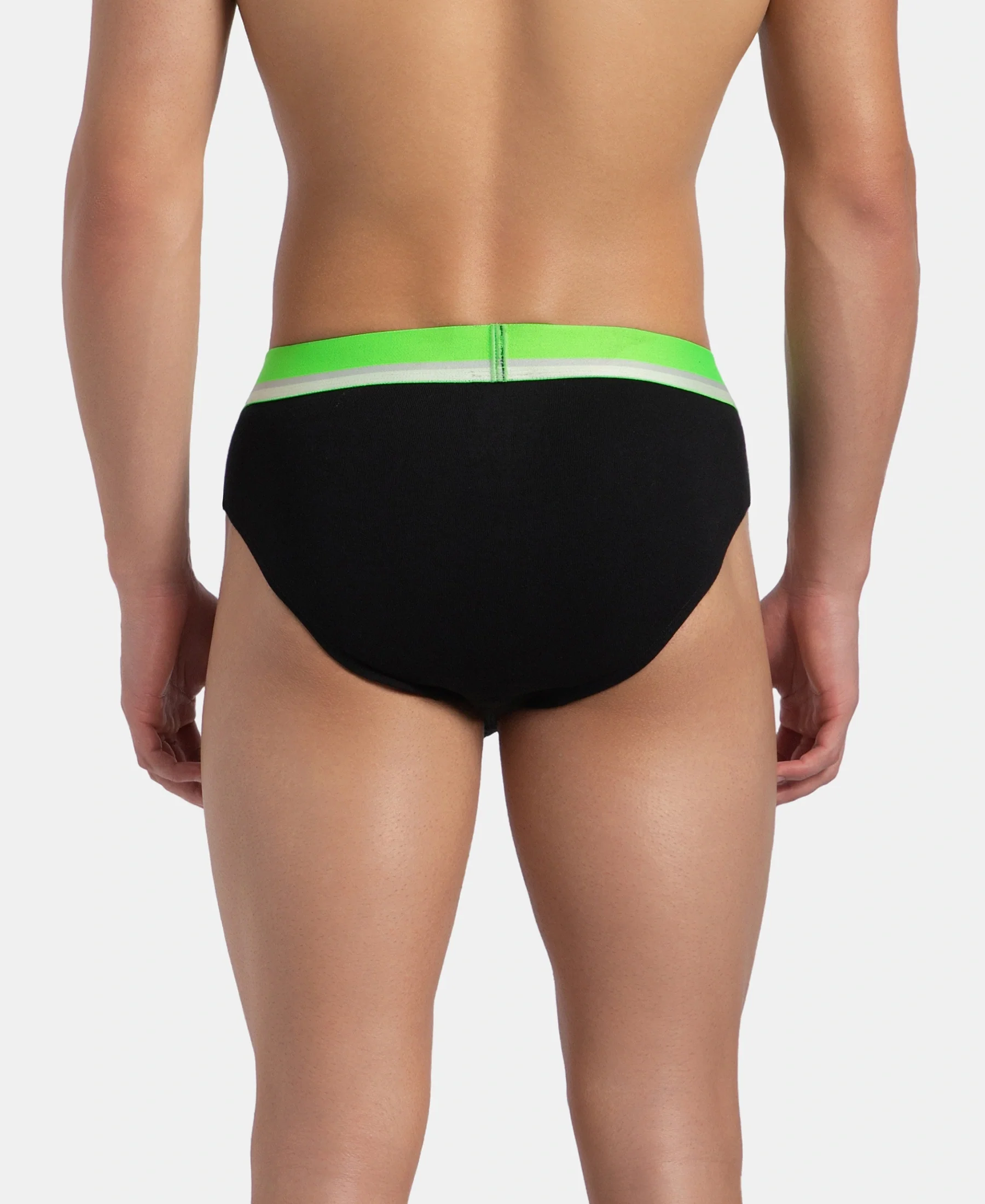 Super Combed Cotton Rib Solid Brief with Ultrasoft Waistband - New Black (Pack of 2) - Image 8