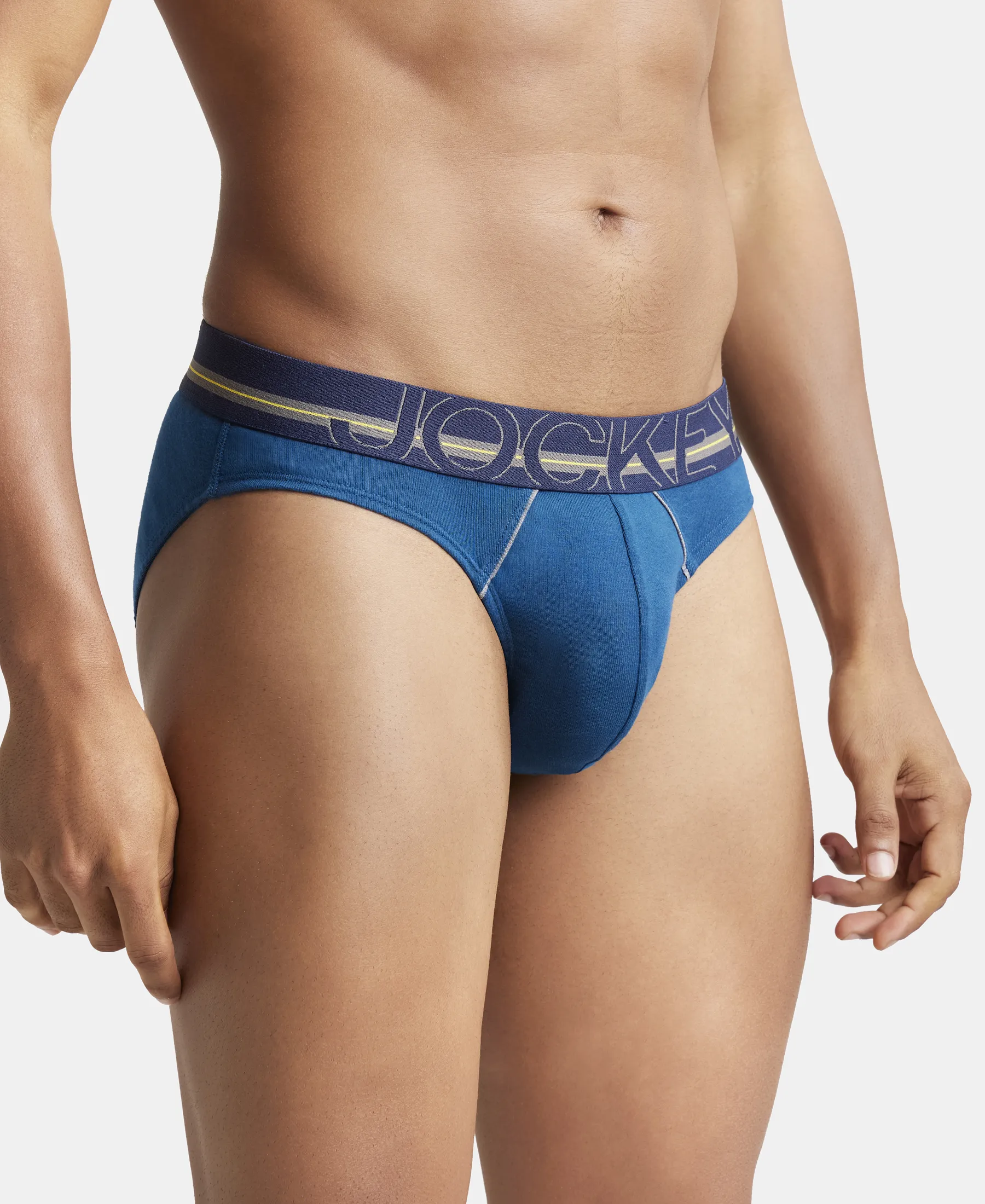 Super Combed Cotton Rib Solid Brief with Ultrasoft Waistband - Poseidon - Image 2