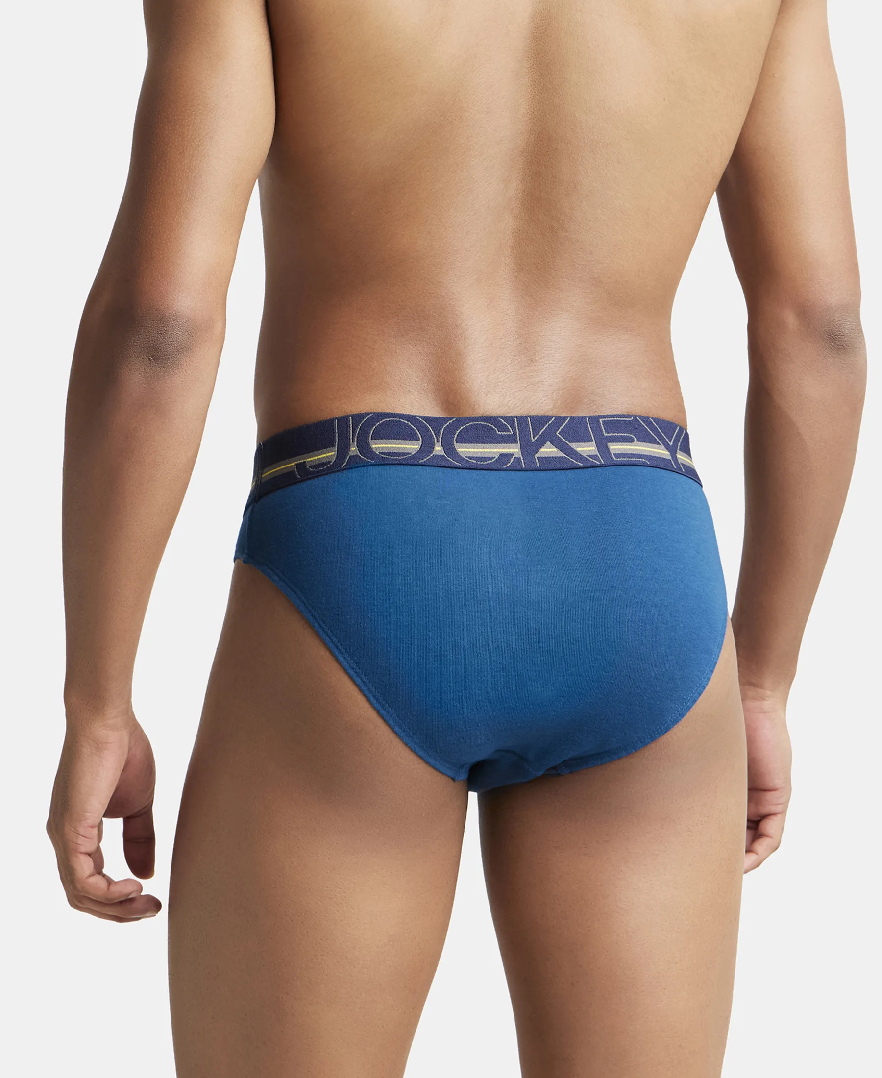 Super Combed Cotton Rib Solid Brief with Ultrasoft Waistband - Poseidon - Image 3