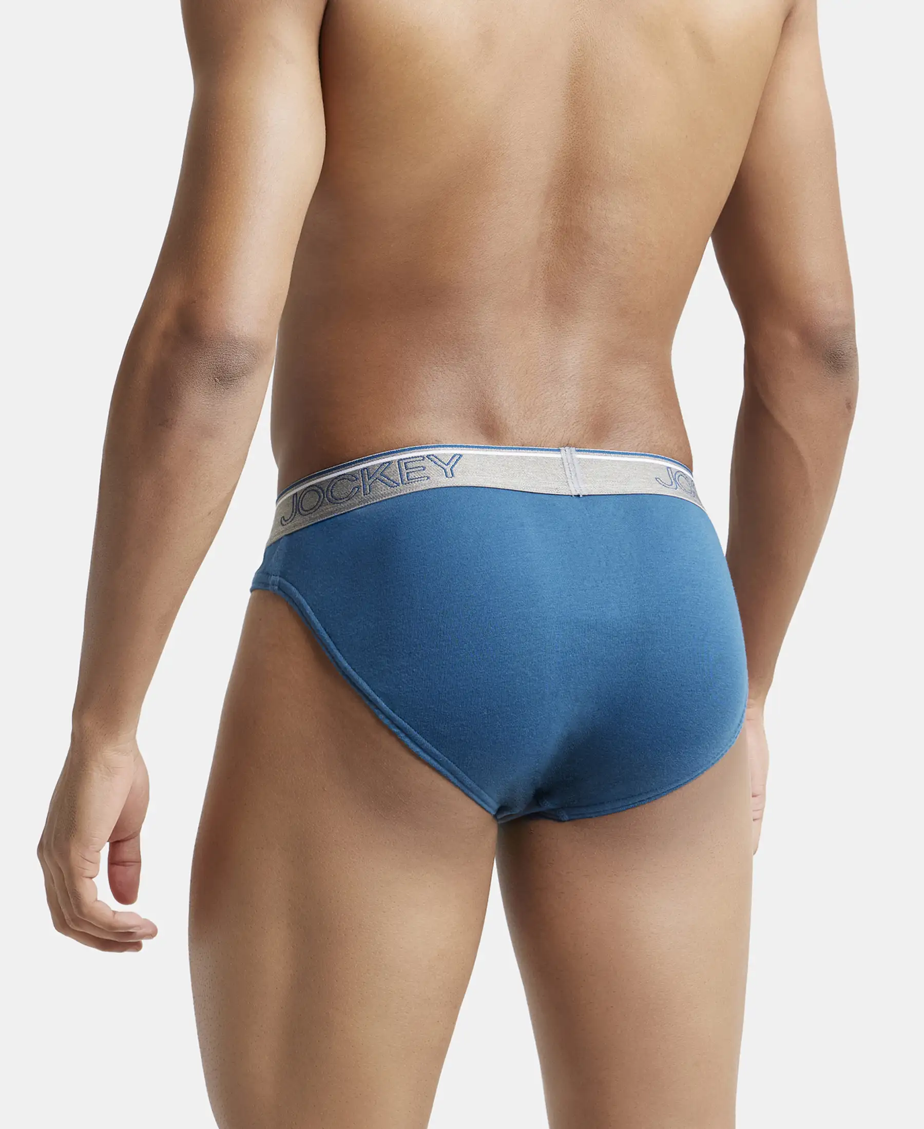 Super Combed Cotton Rib Solid Brief with Ultrasoft Waistband - Seaport Teal (Pack of 2) - Image 3
