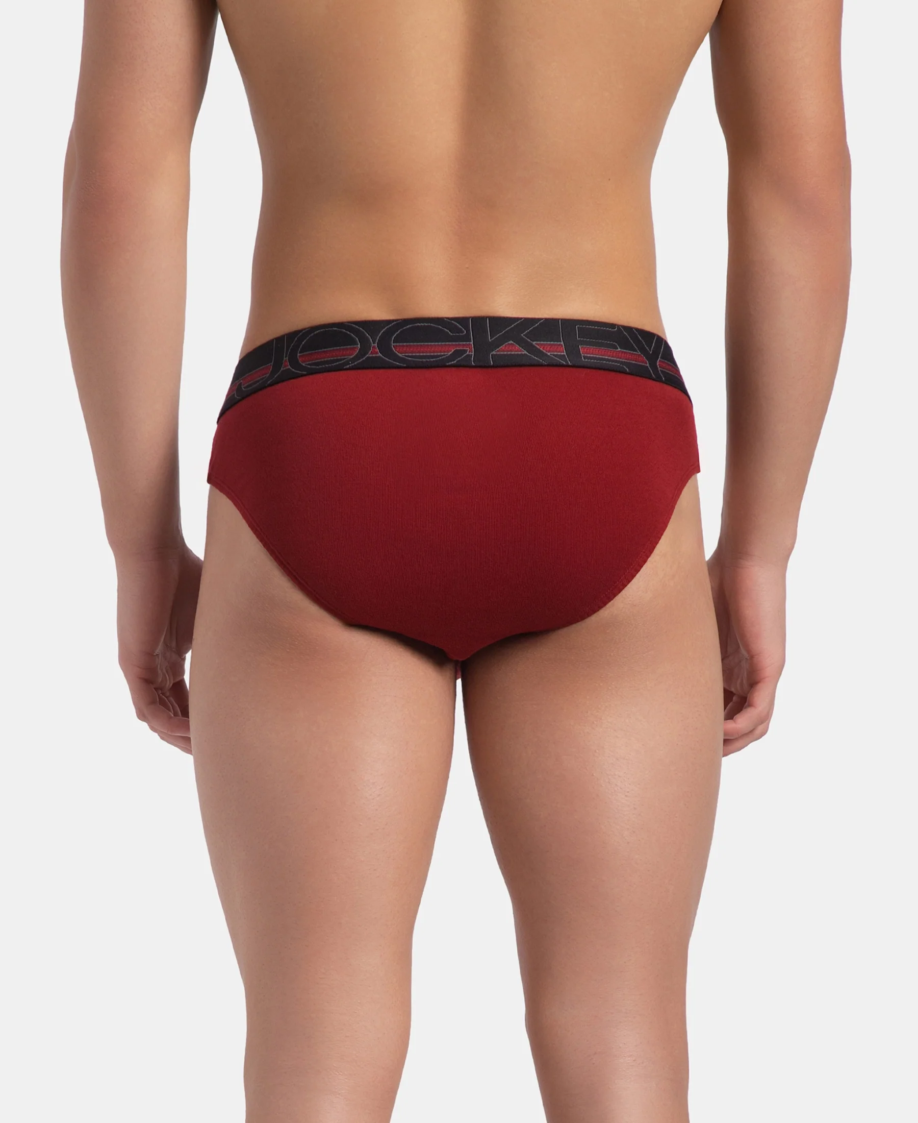 Super Combed Cotton Rib Solid Brief with Ultrasoft Waistband - Sundried Tomato (Pack of 2) - Image 4