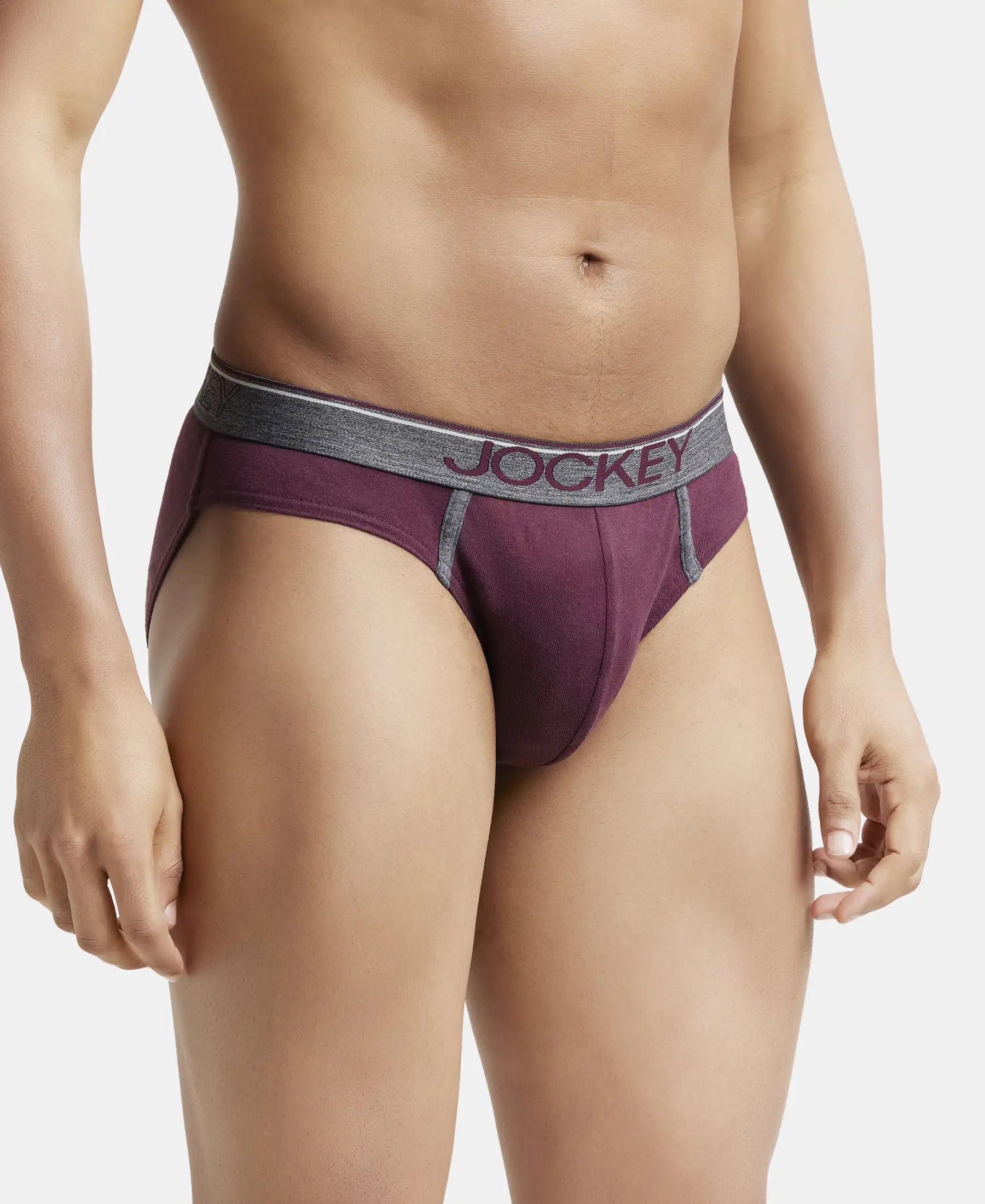 Super Combed Cotton Rib Solid Brief with Ultrasoft Waistband - Wine Tasting - Image 2