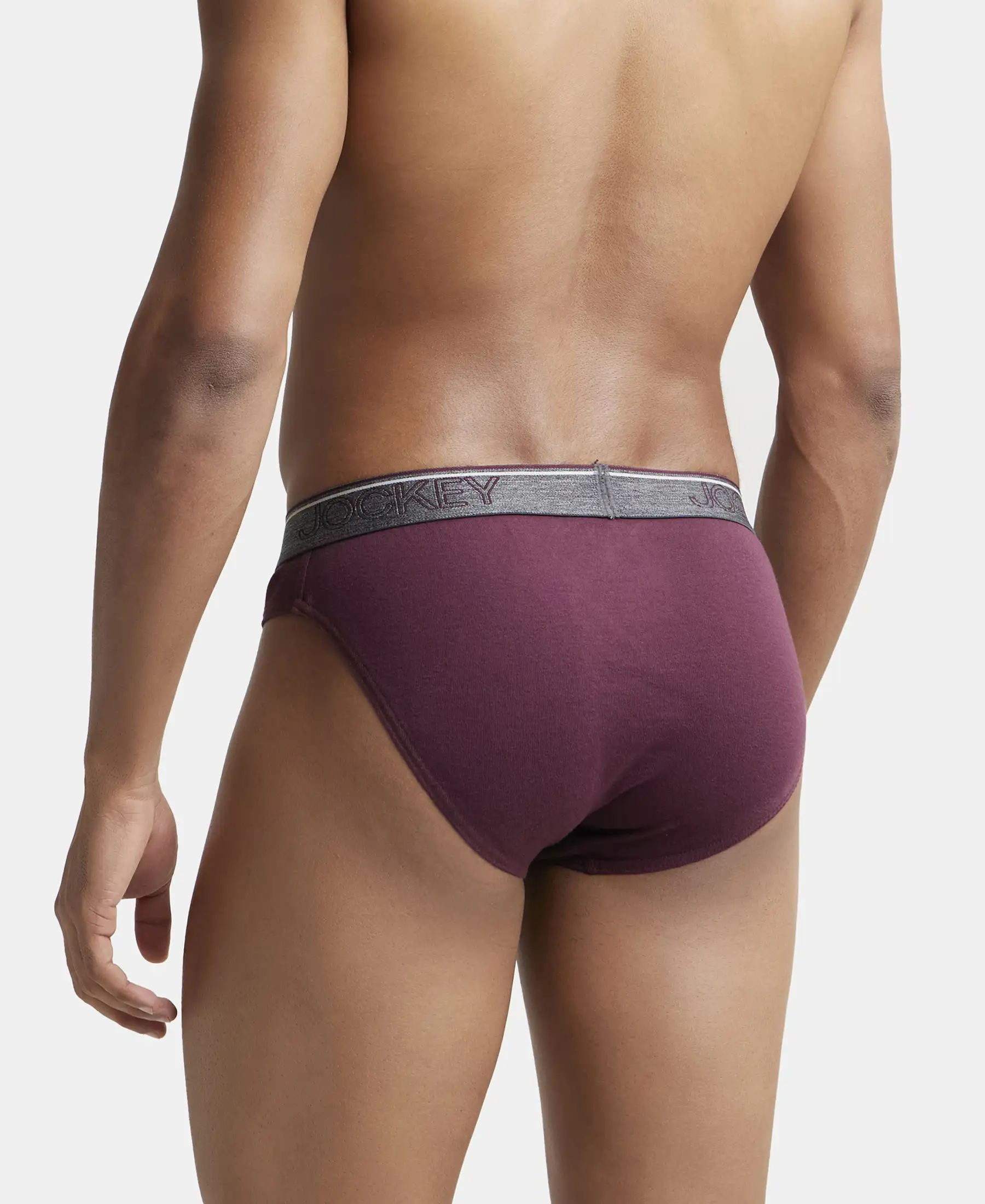 Super Combed Cotton Rib Solid Brief with Ultrasoft Waistband - Wine Tasting - Image 3